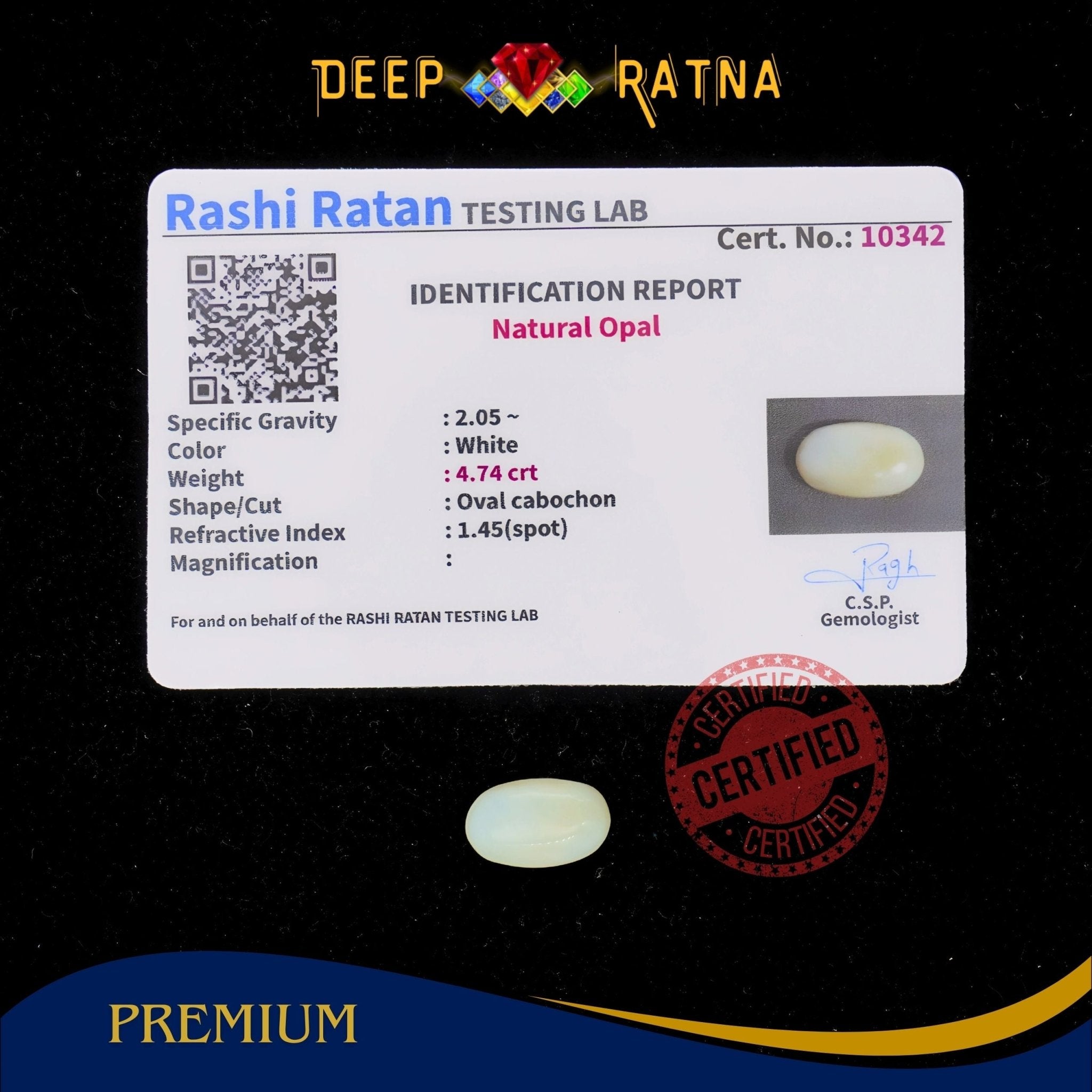 Opal 4.74 Carat Australian (Without Fire) - Deep Ratna