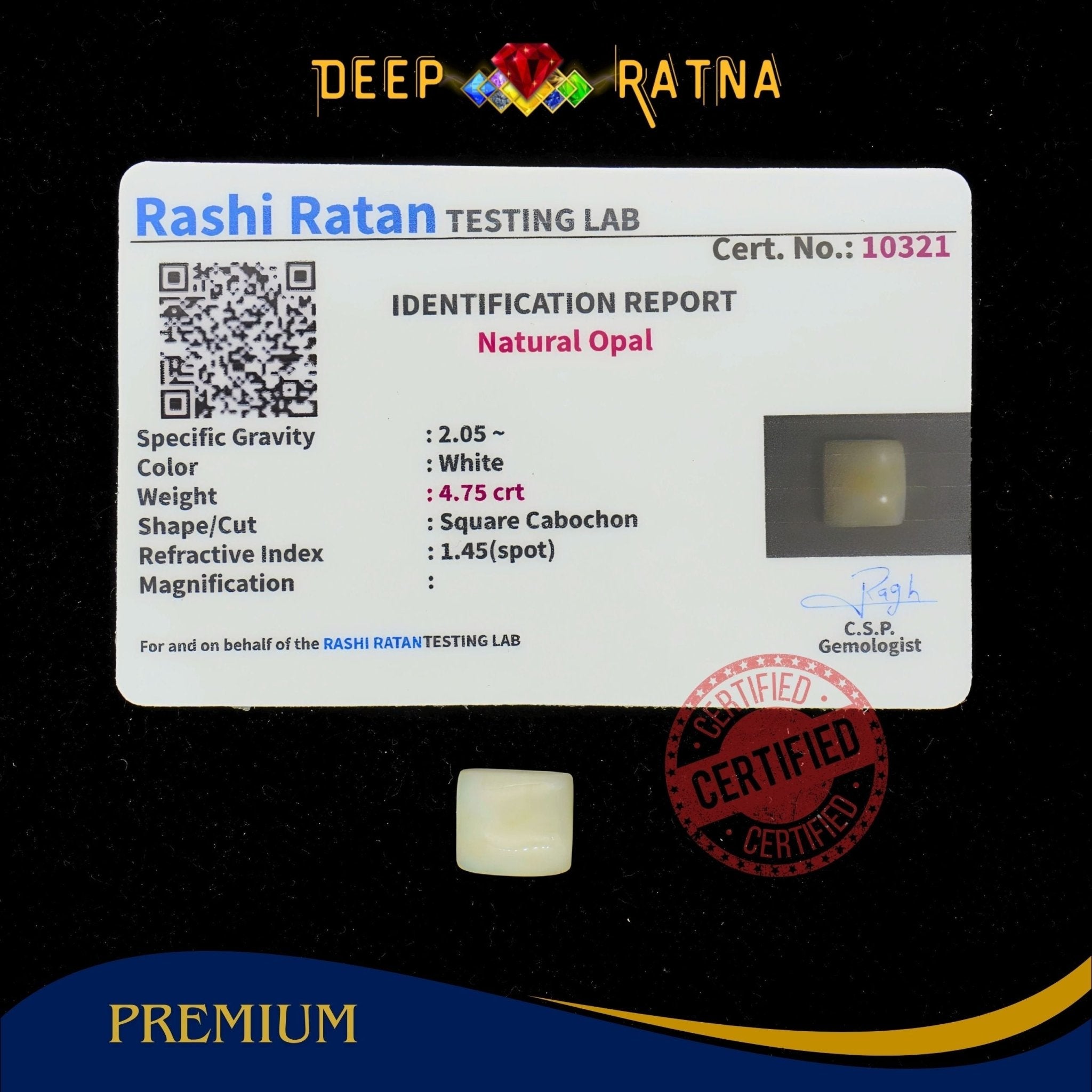 Opal 4.75 Carat Australian (Without Fire) - Deep Ratna