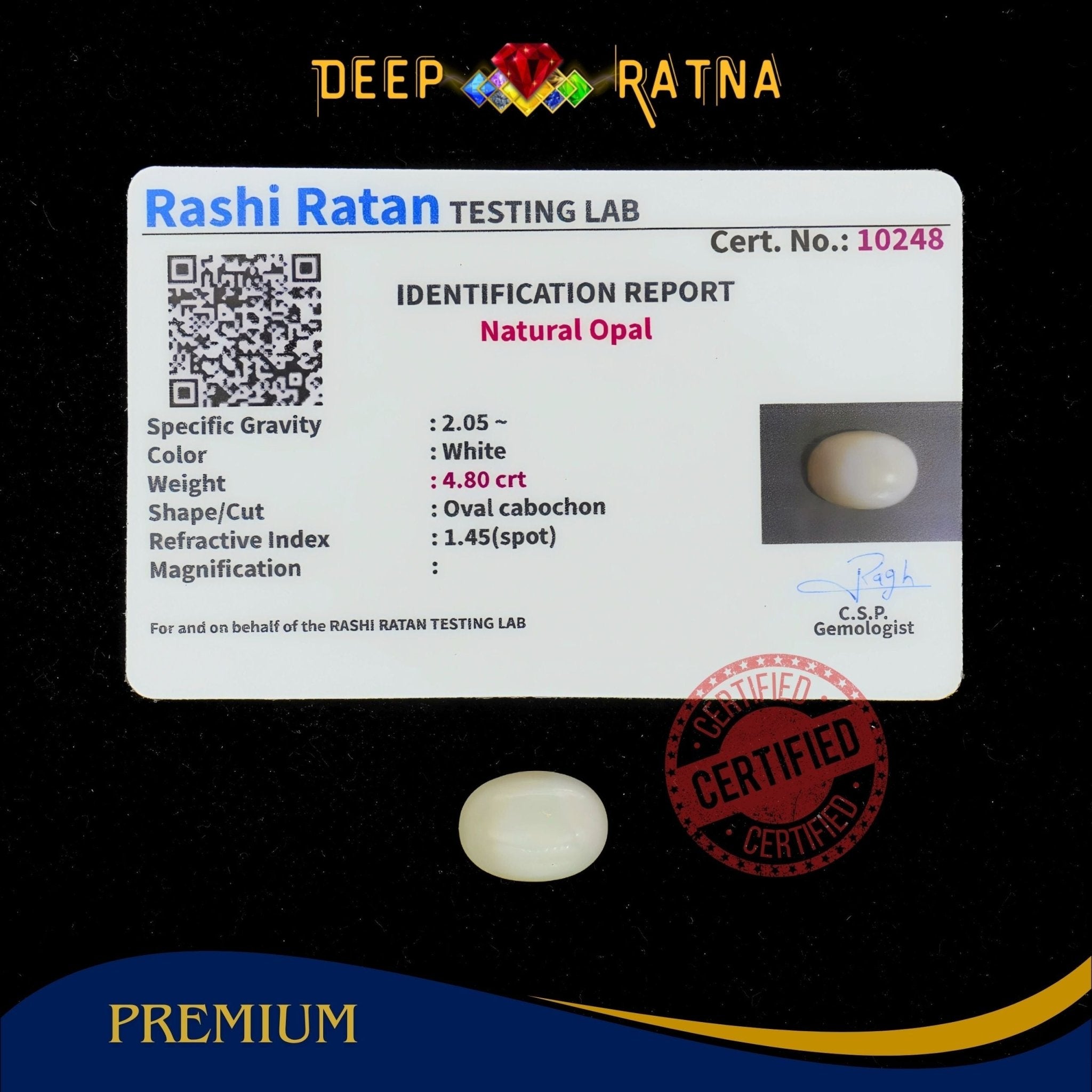 Opal 4.80 Carat Australian (Without Fire) - Deep Ratna