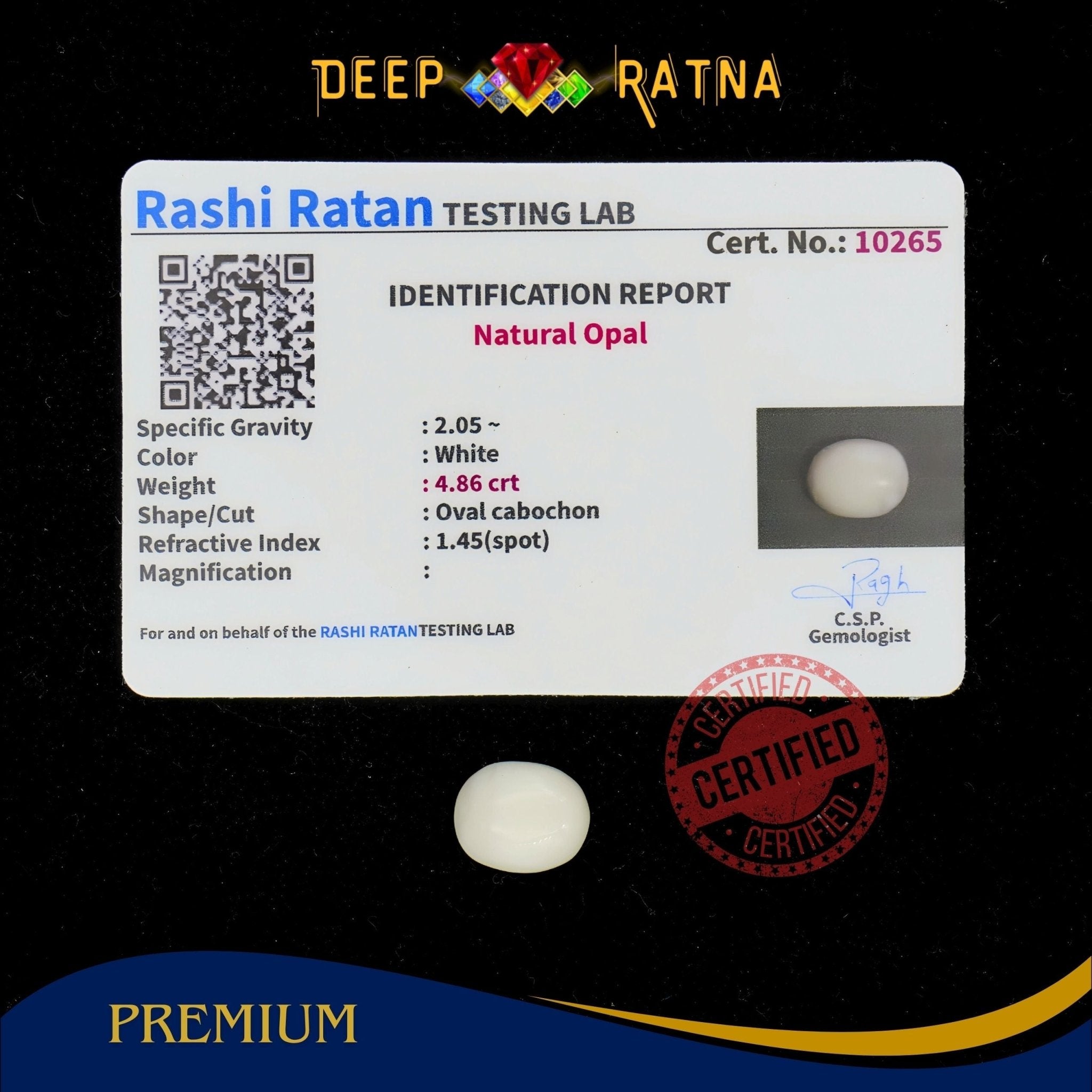 Opal 4.86 Carat Australian (Without Fire) - Deep Ratna