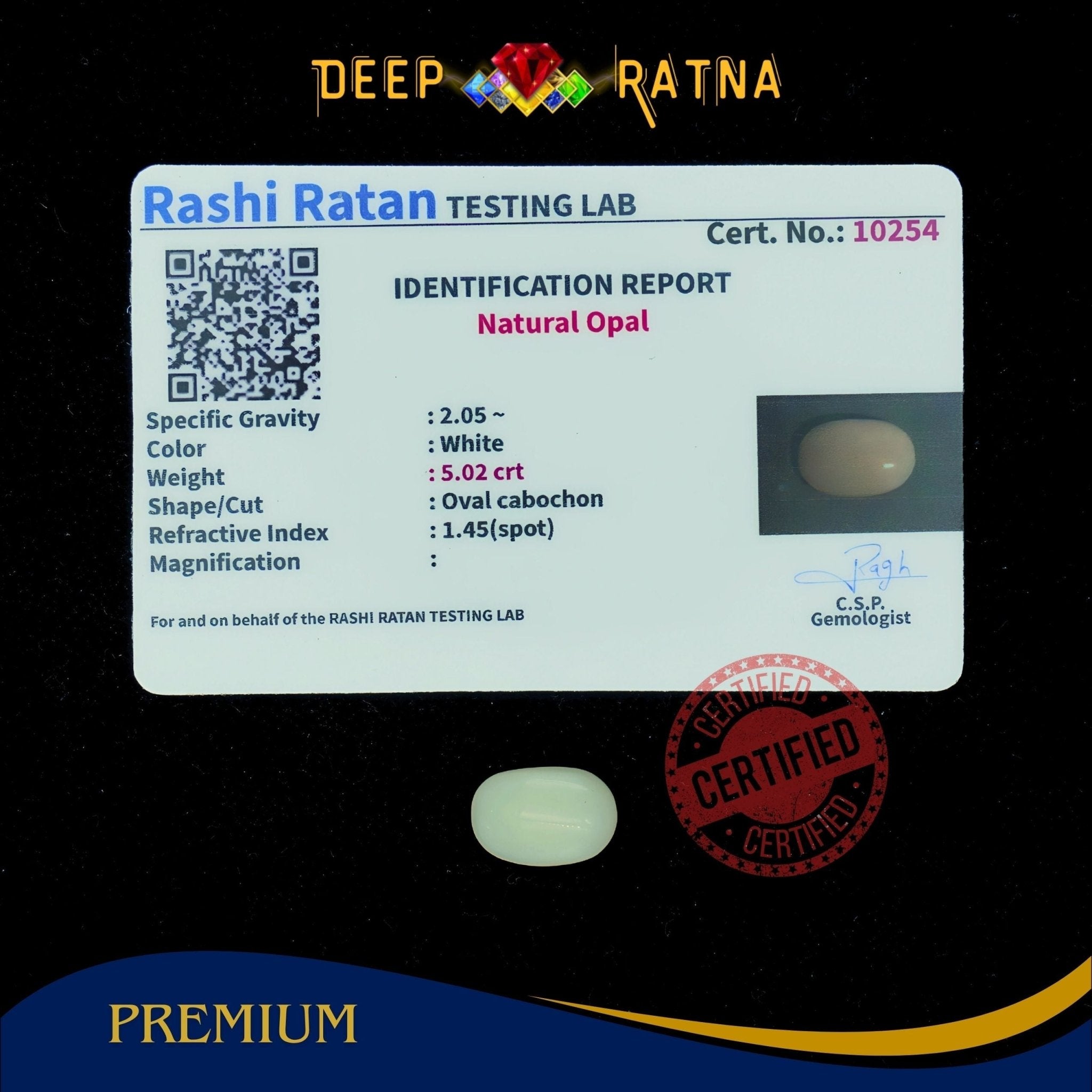 Opal 5.02 Carat Australian (Without Fire) - Deep Ratna