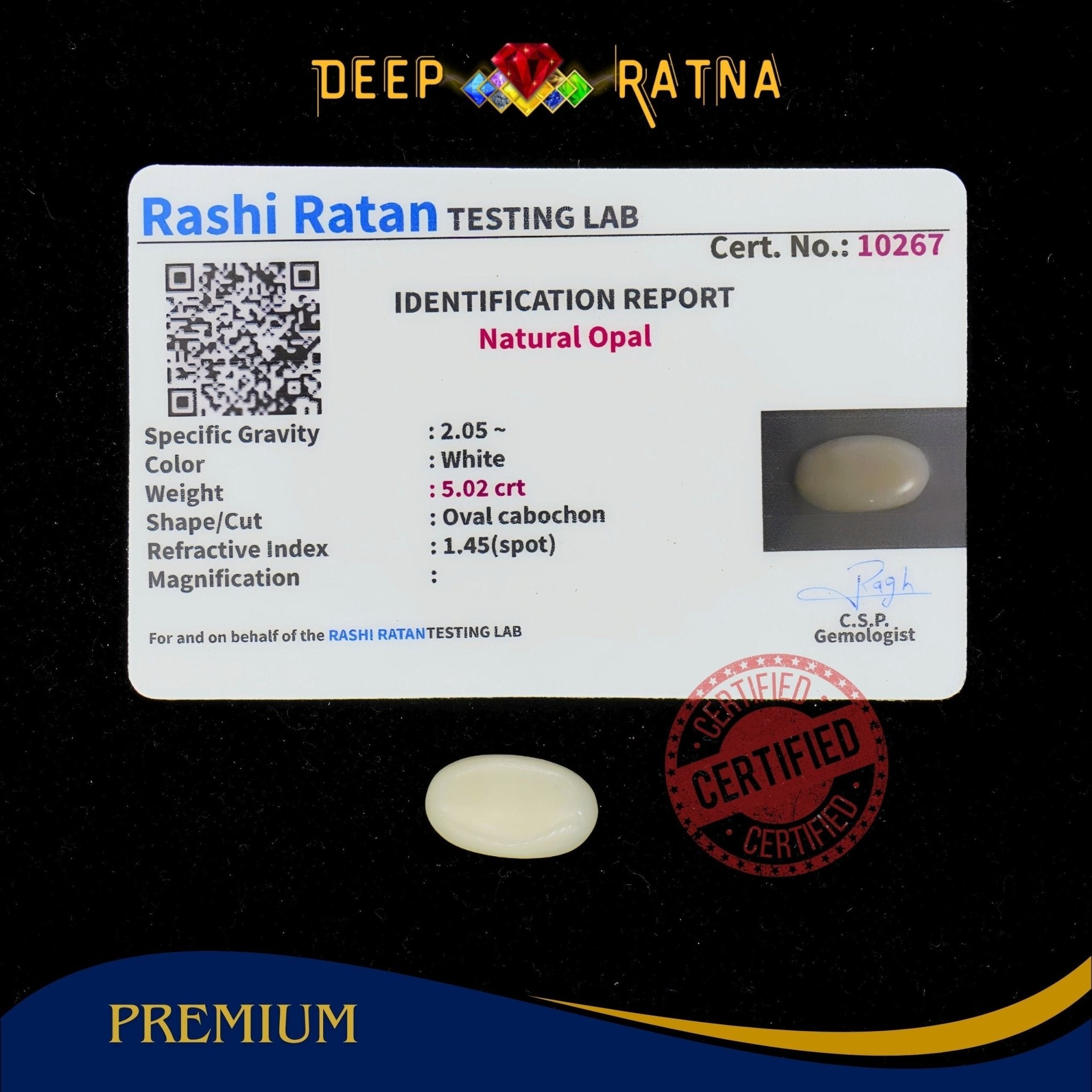 Opal 5.02 Carat Australian (Without Fire) - Deep Ratna