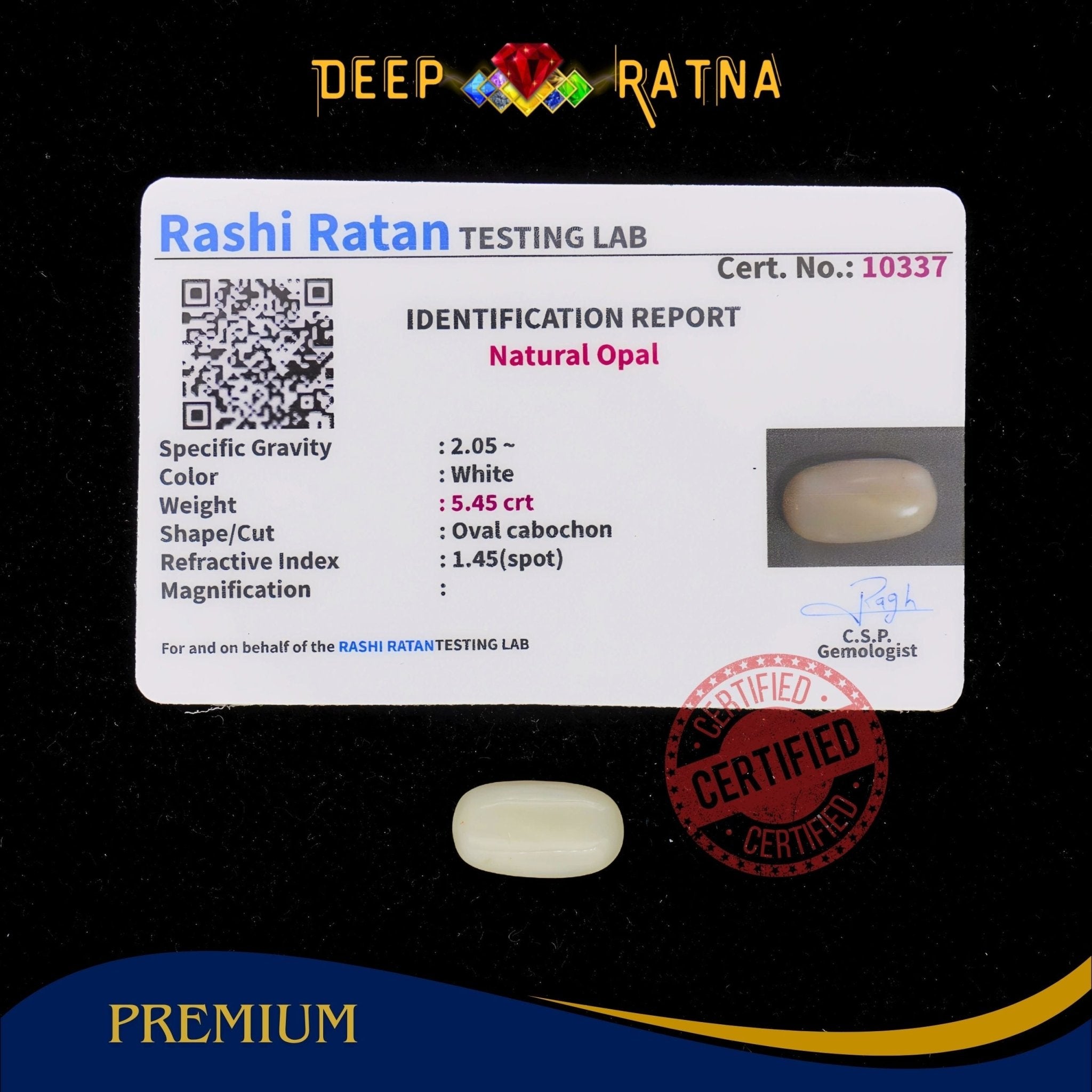 Opal 5.45 Carat Australian (Without Fire) - Deep Ratna