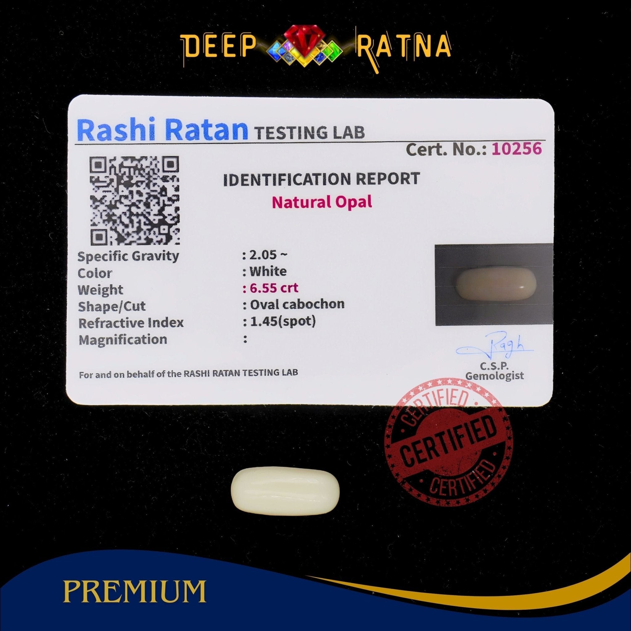 Opal 6.55 Carat Australian (Without Fire) - Deep Ratna