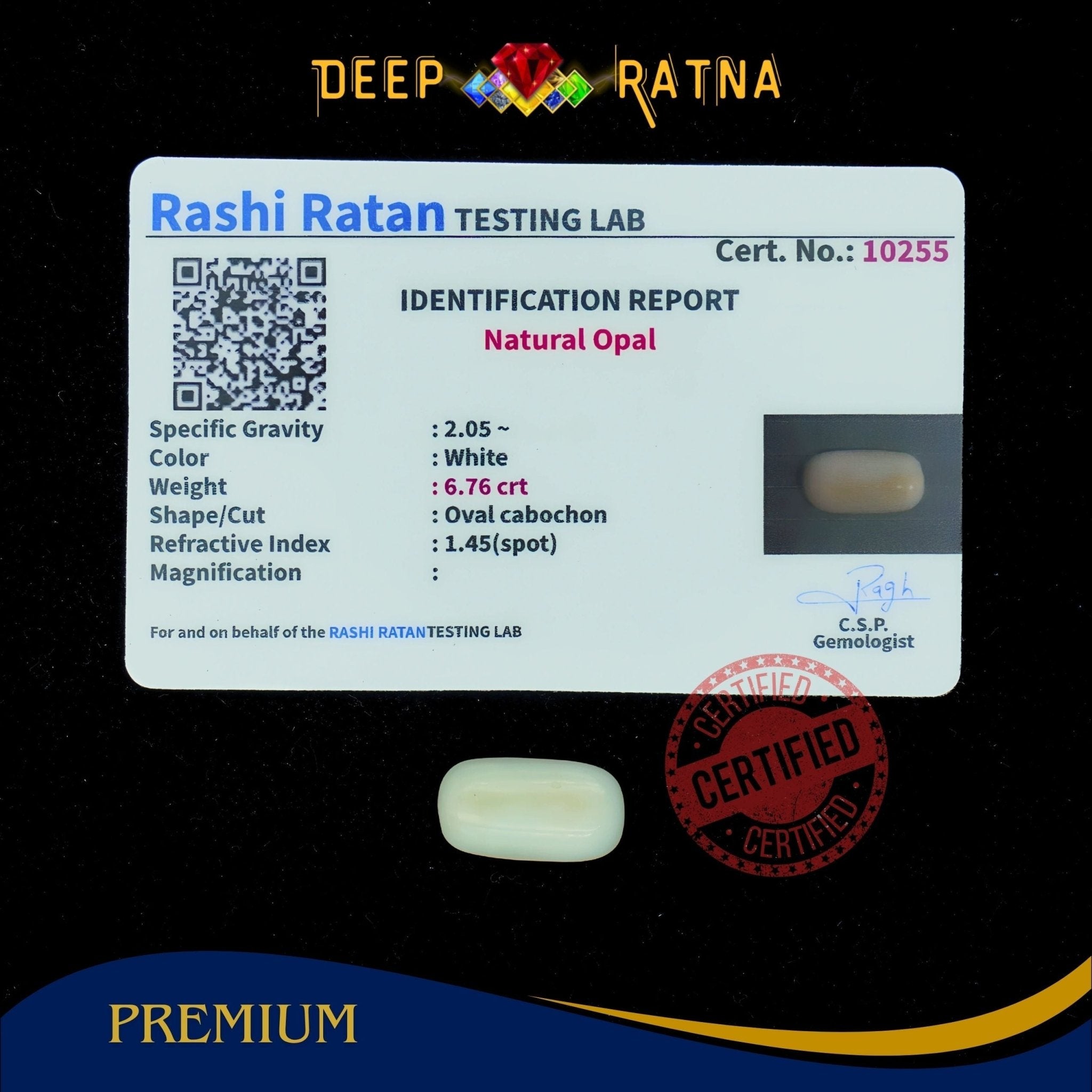 Opal 6.76 Carat Australian (Without Fire) - Deep Ratna