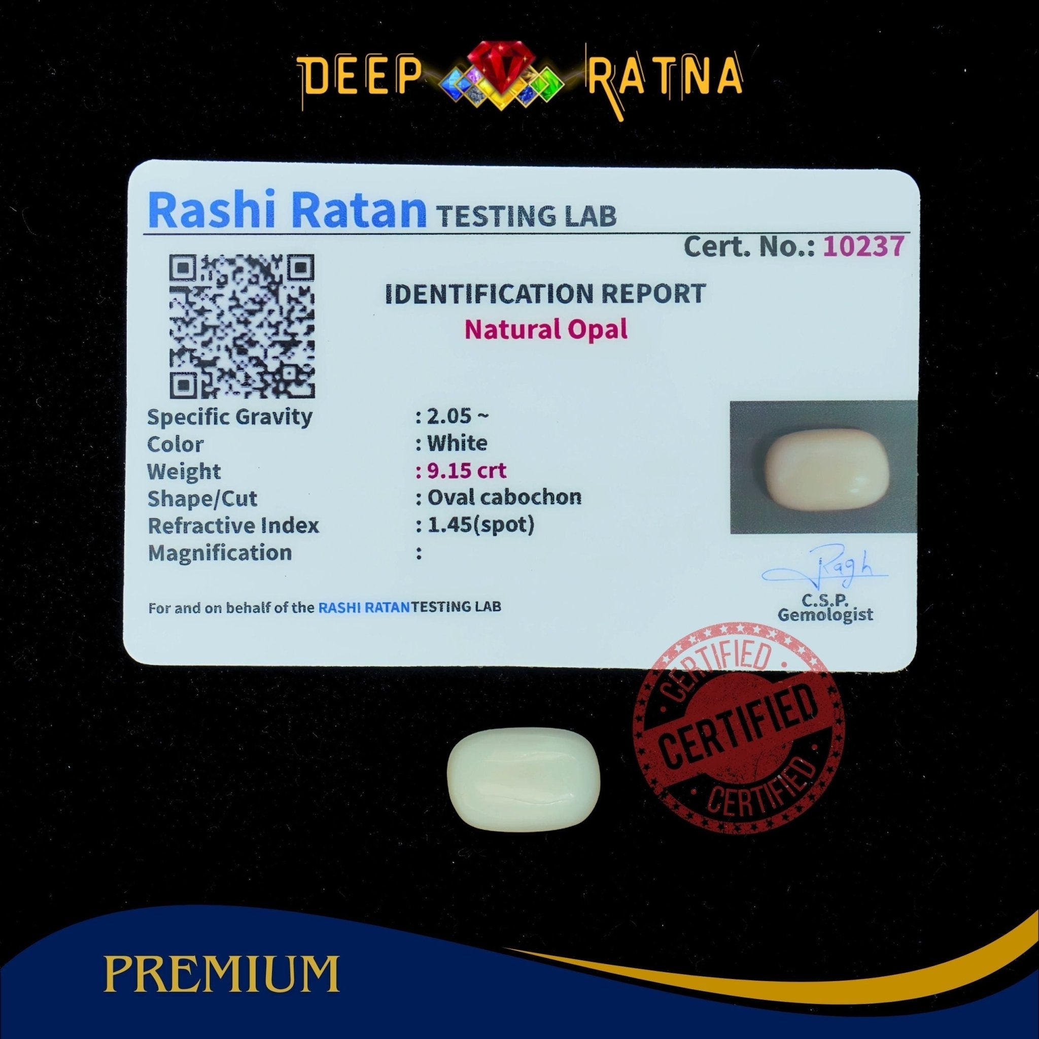 Opal 9.15 Carat Australian (Without Fire) - Deep Ratna