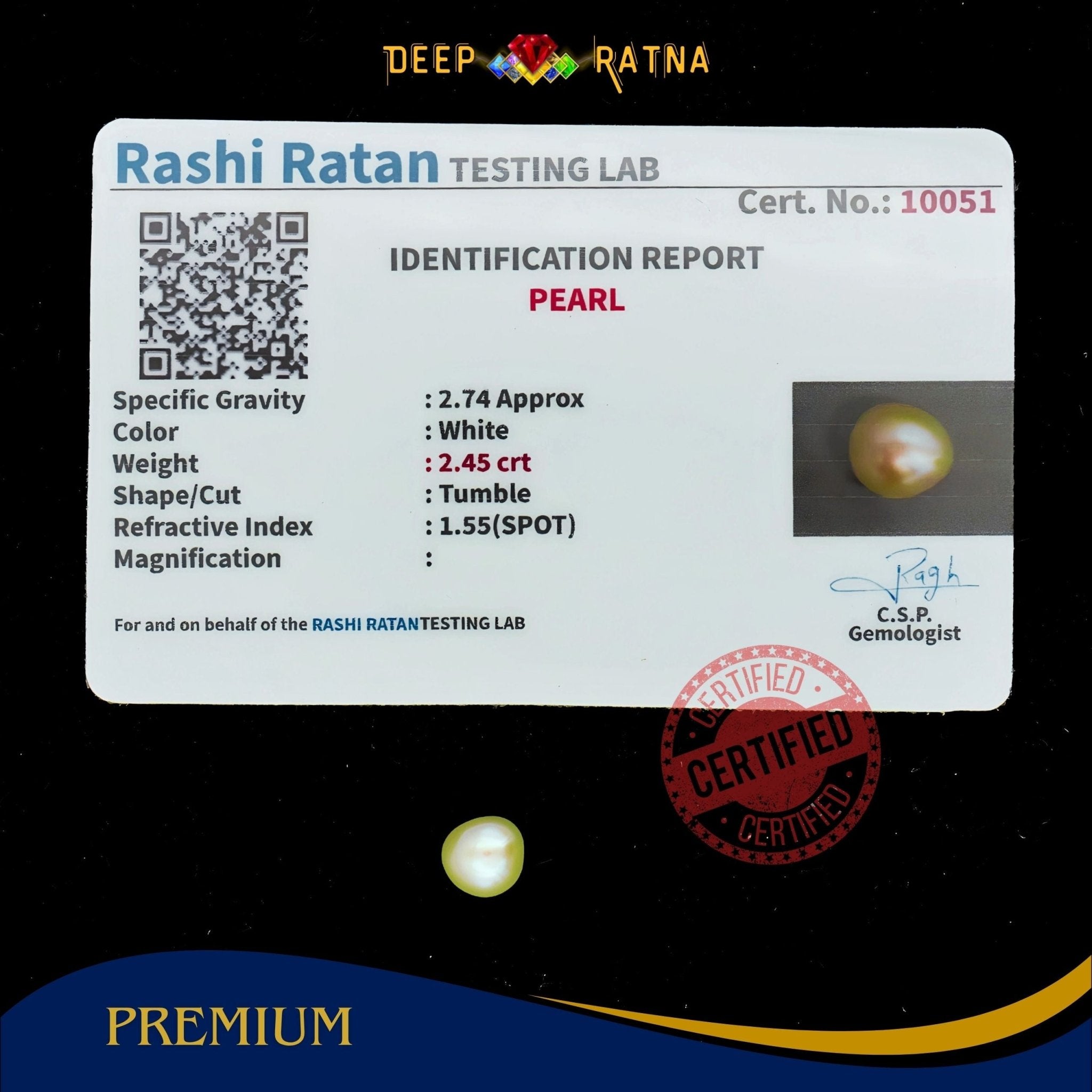 Pearl 2.45 Carat (Keshi) - Deep Ratna