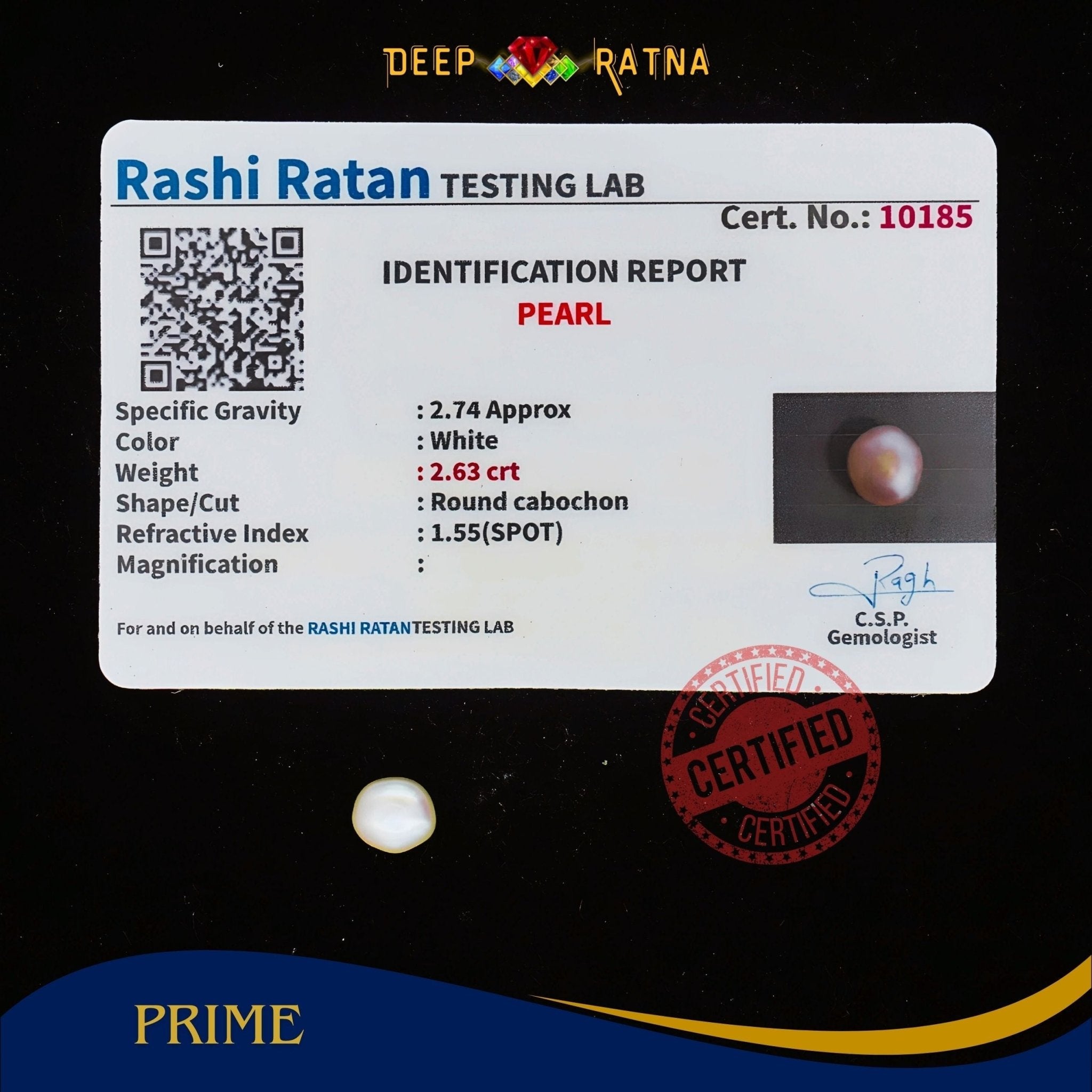 Pearl 2.63 Carat (Fresh water) - Deep Ratna