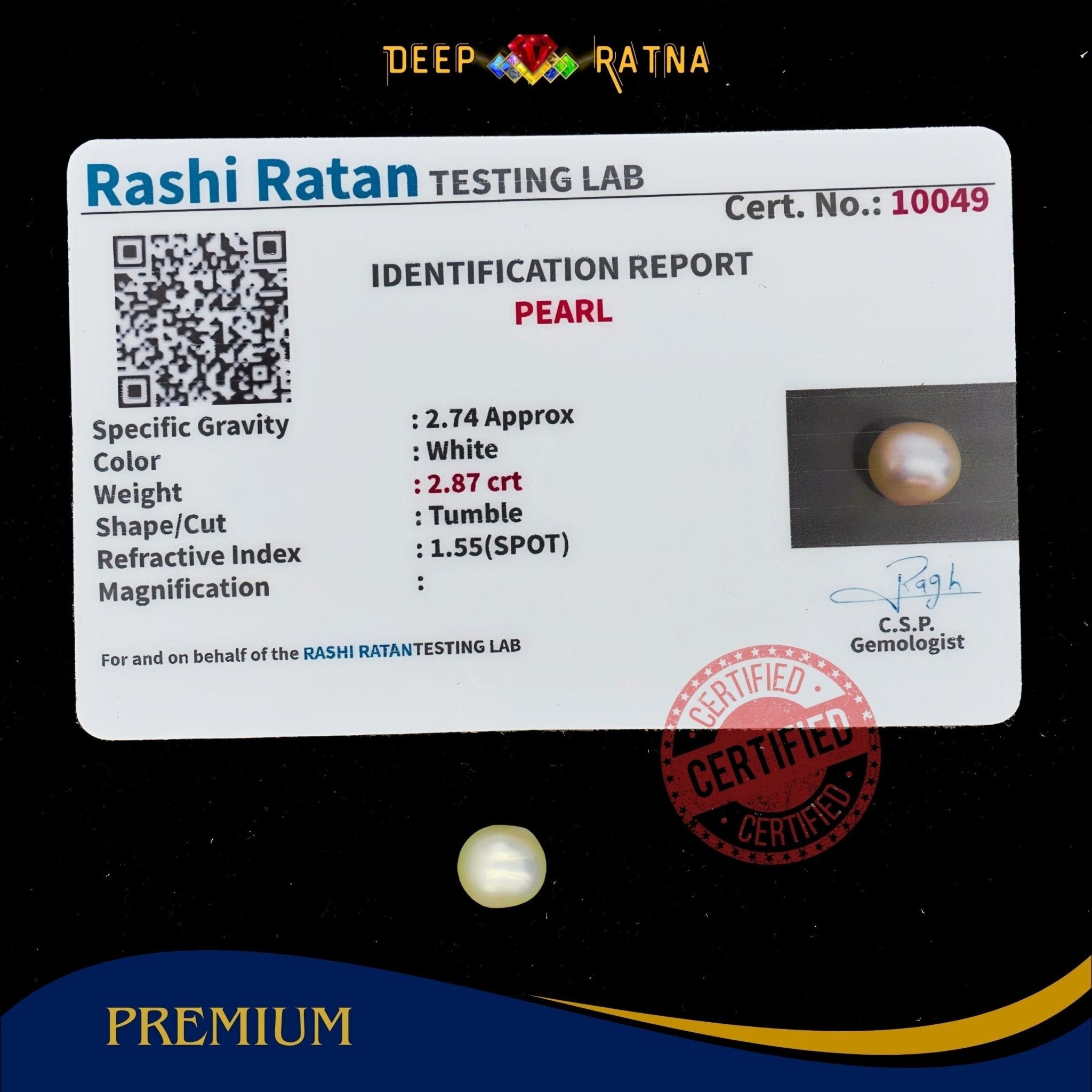 Pearl 2.87 Carat (Keshi) - Deep Ratna