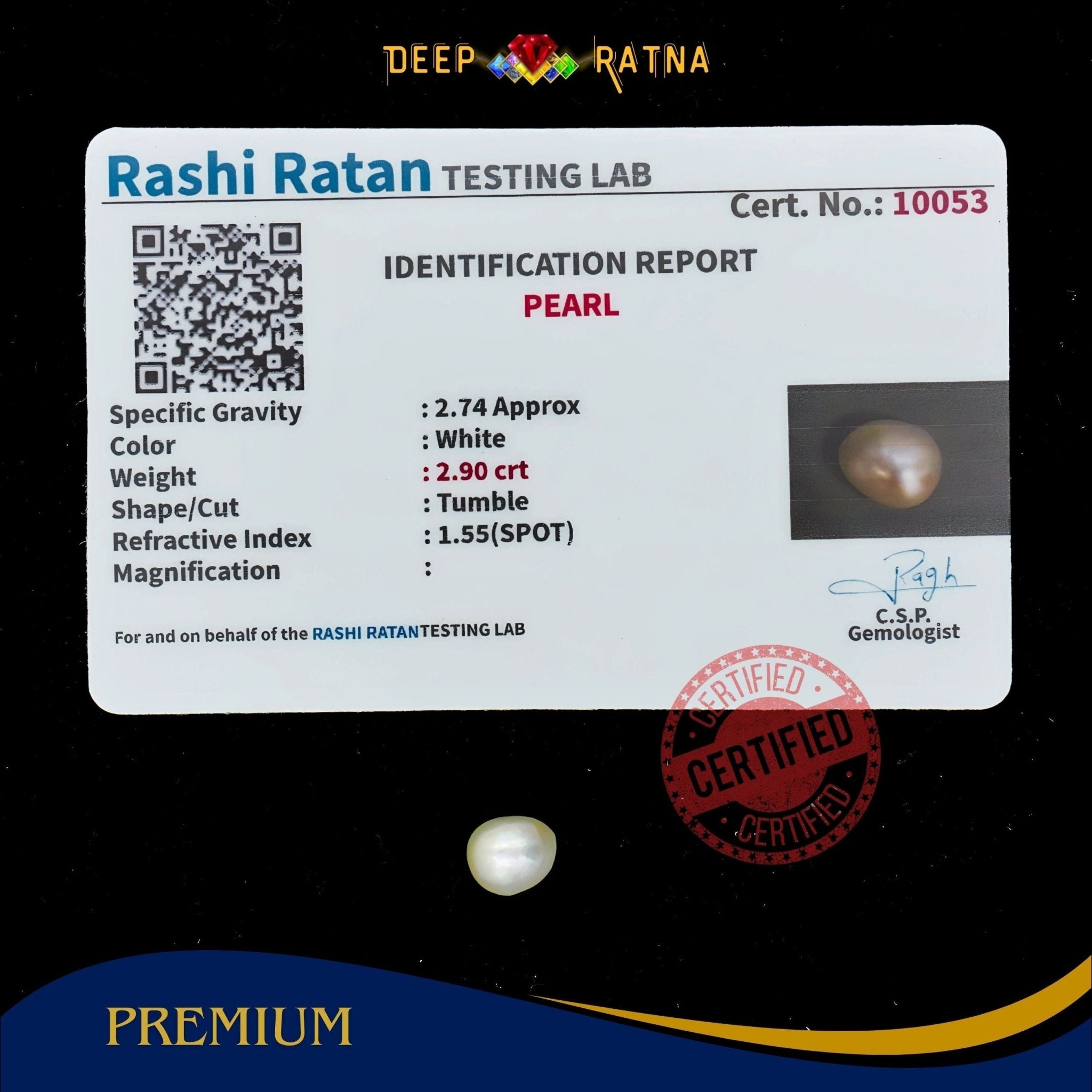 Pearl 2.90 Carat (Keshi) - Deep Ratna