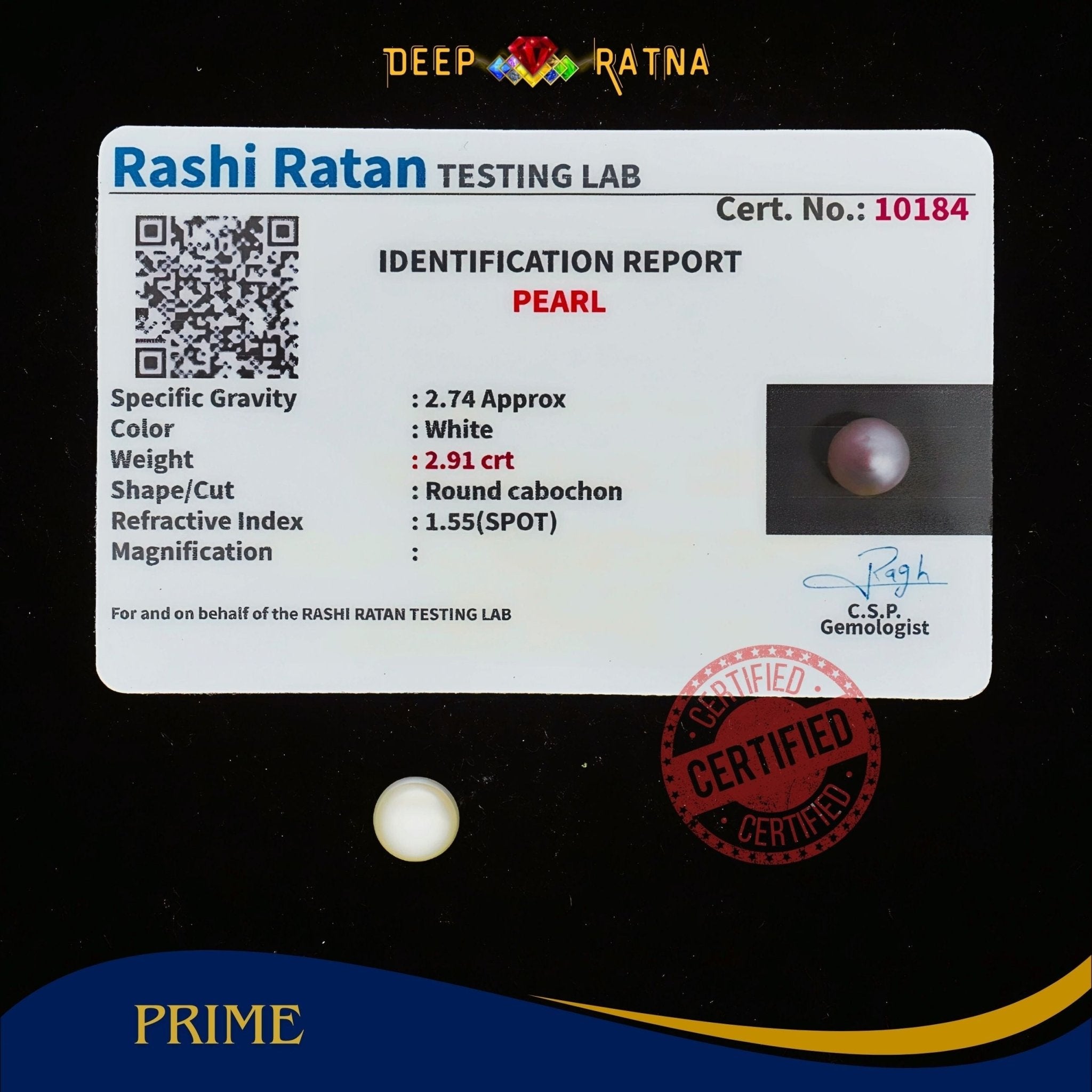 Pearl 2.91 Carat (Fresh water) - Deep Ratna