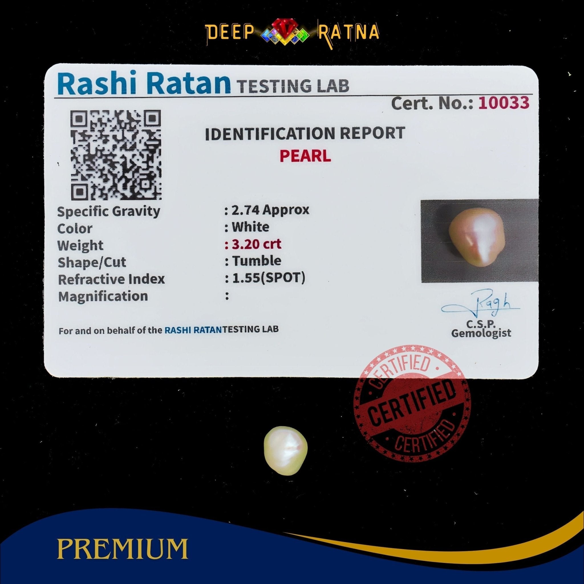 Pearl 3.20 Carat (Keshi) - Deep Ratna