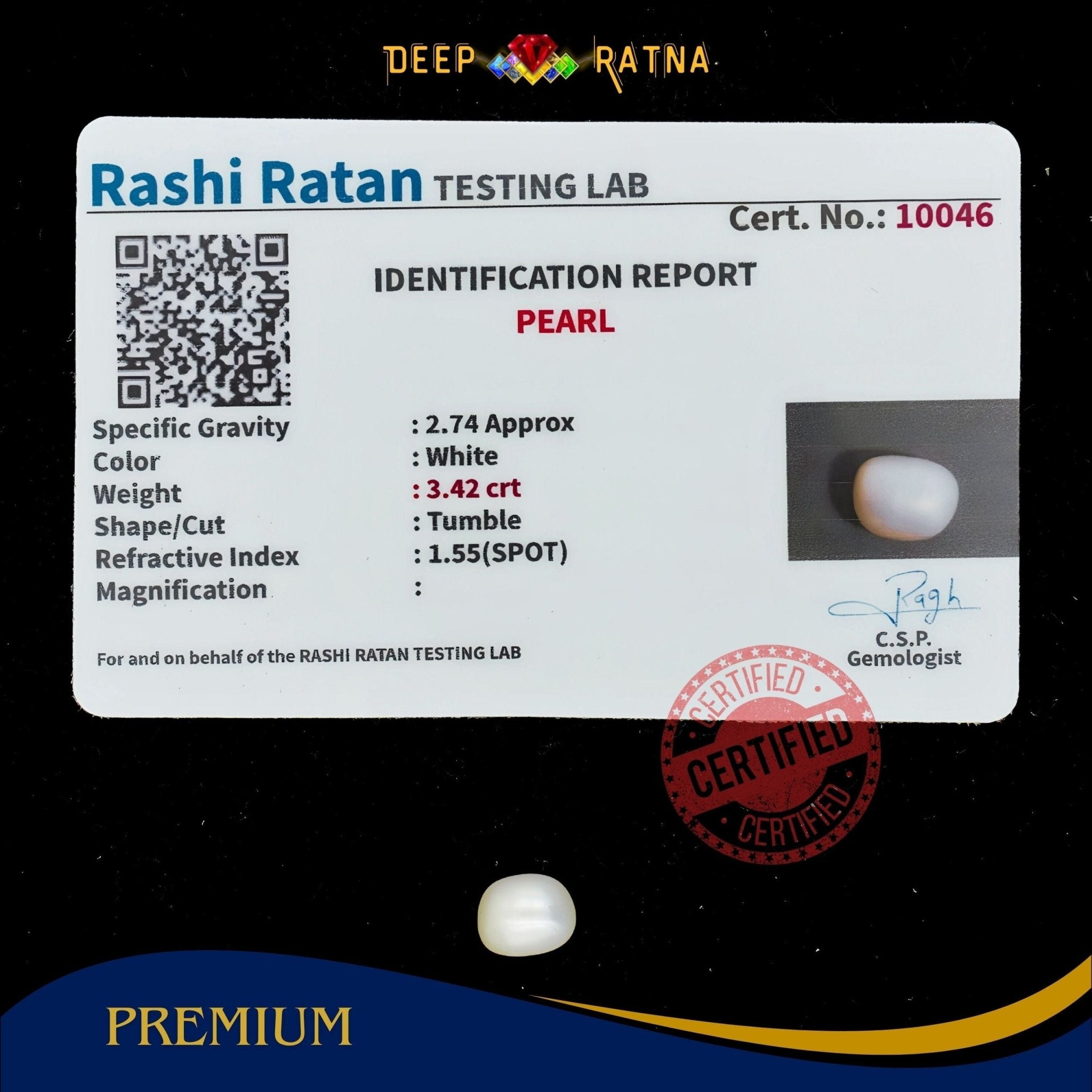 Pearl 3.42 Carat (Keshi) - Deep Ratna