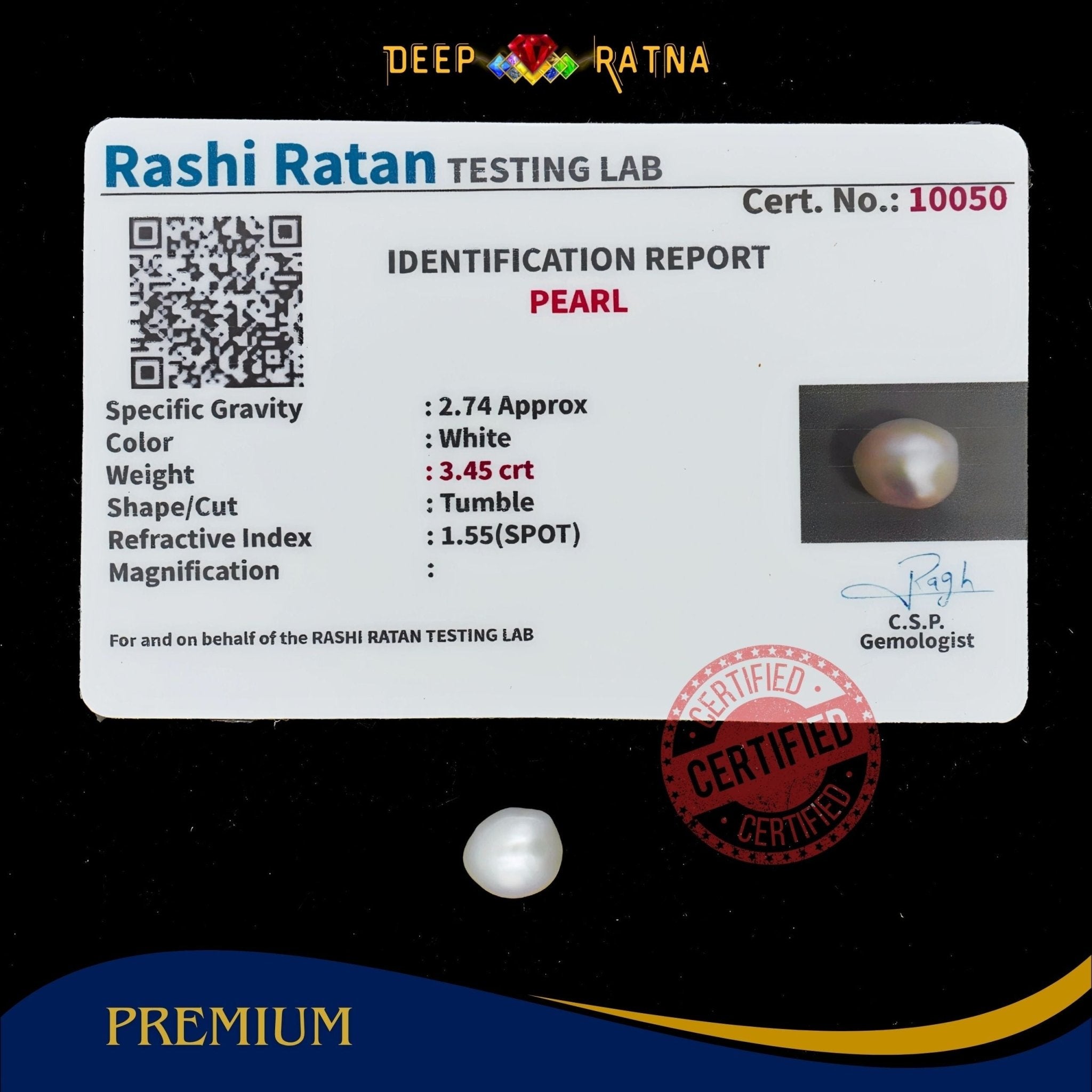 Pearl 3.45 Carat (Keshi) - Deep Ratna