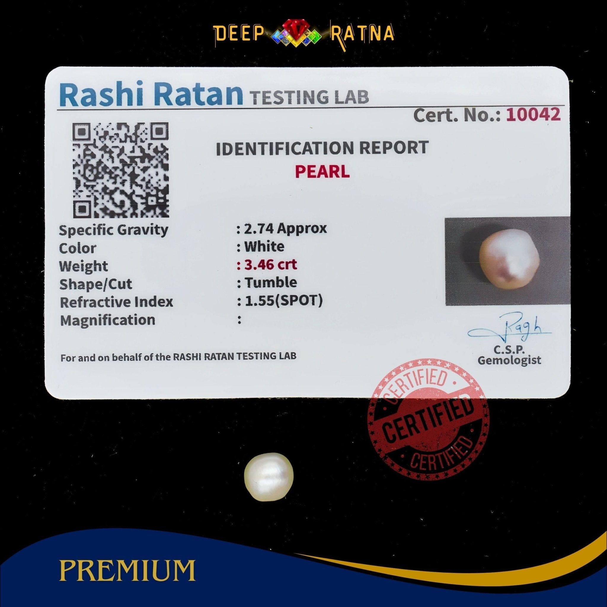 Pearl 3.46 Carat (Keshi) - Deep Ratna