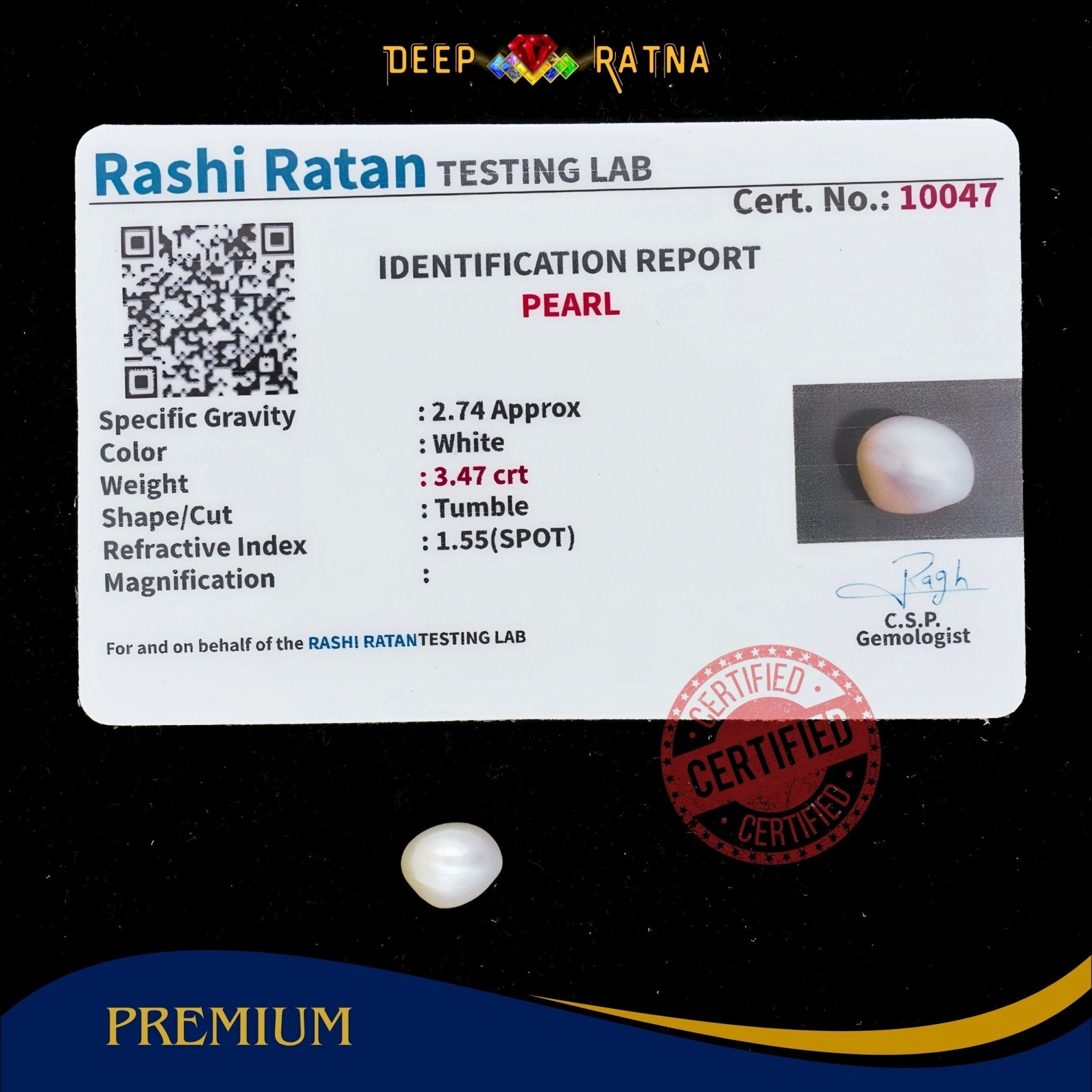 Pearl 3.47 Carat (Keshi) - Deep Ratna