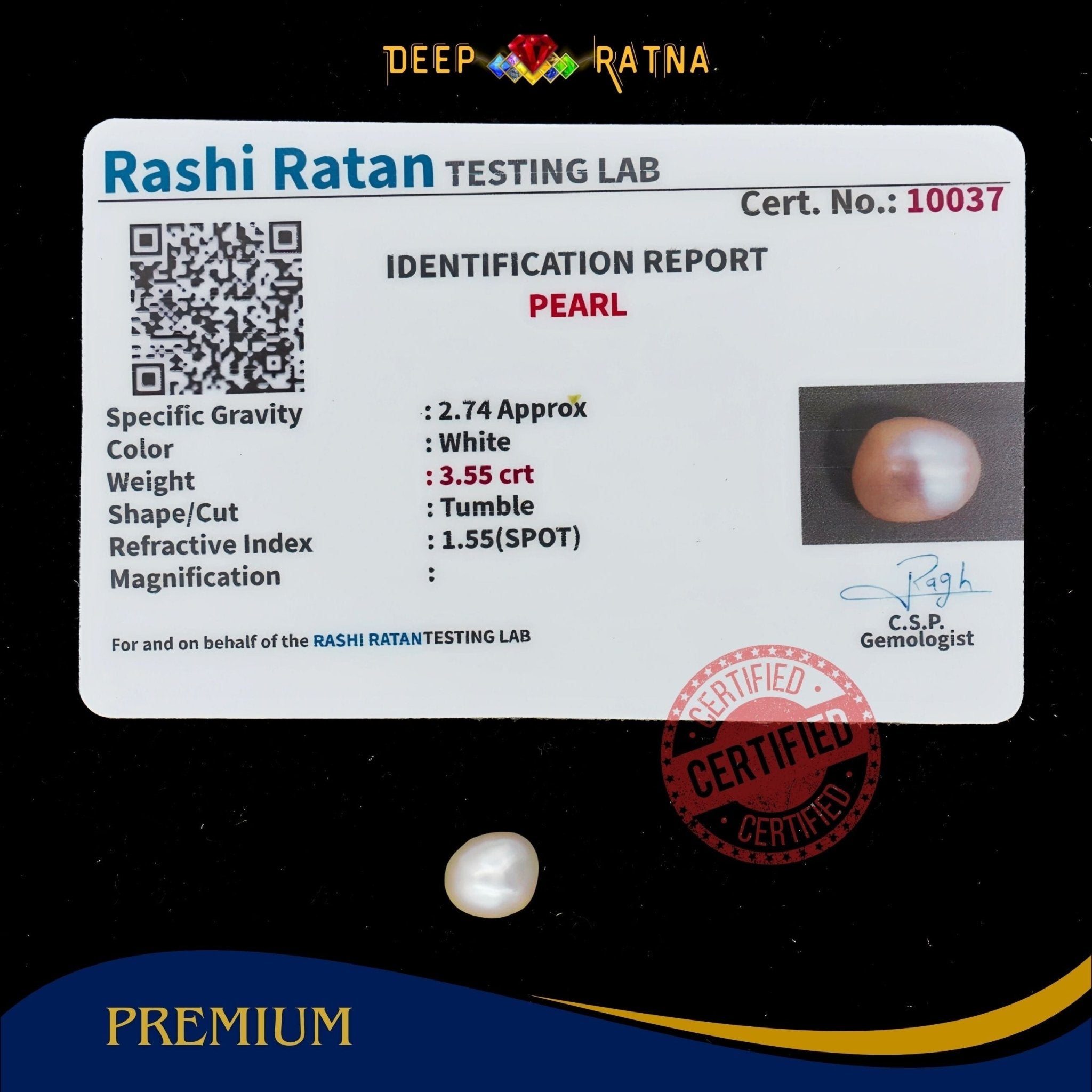 Pearl 3.55 Carat (Keshi) - Deep Ratna