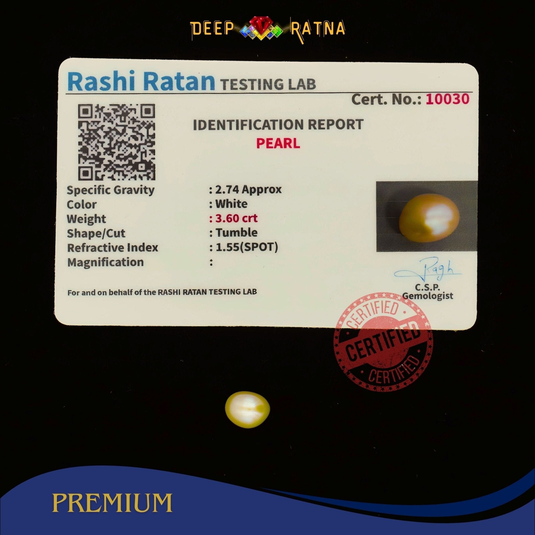 Pearl 3.60 Carat (Keshi) - Deep Ratna