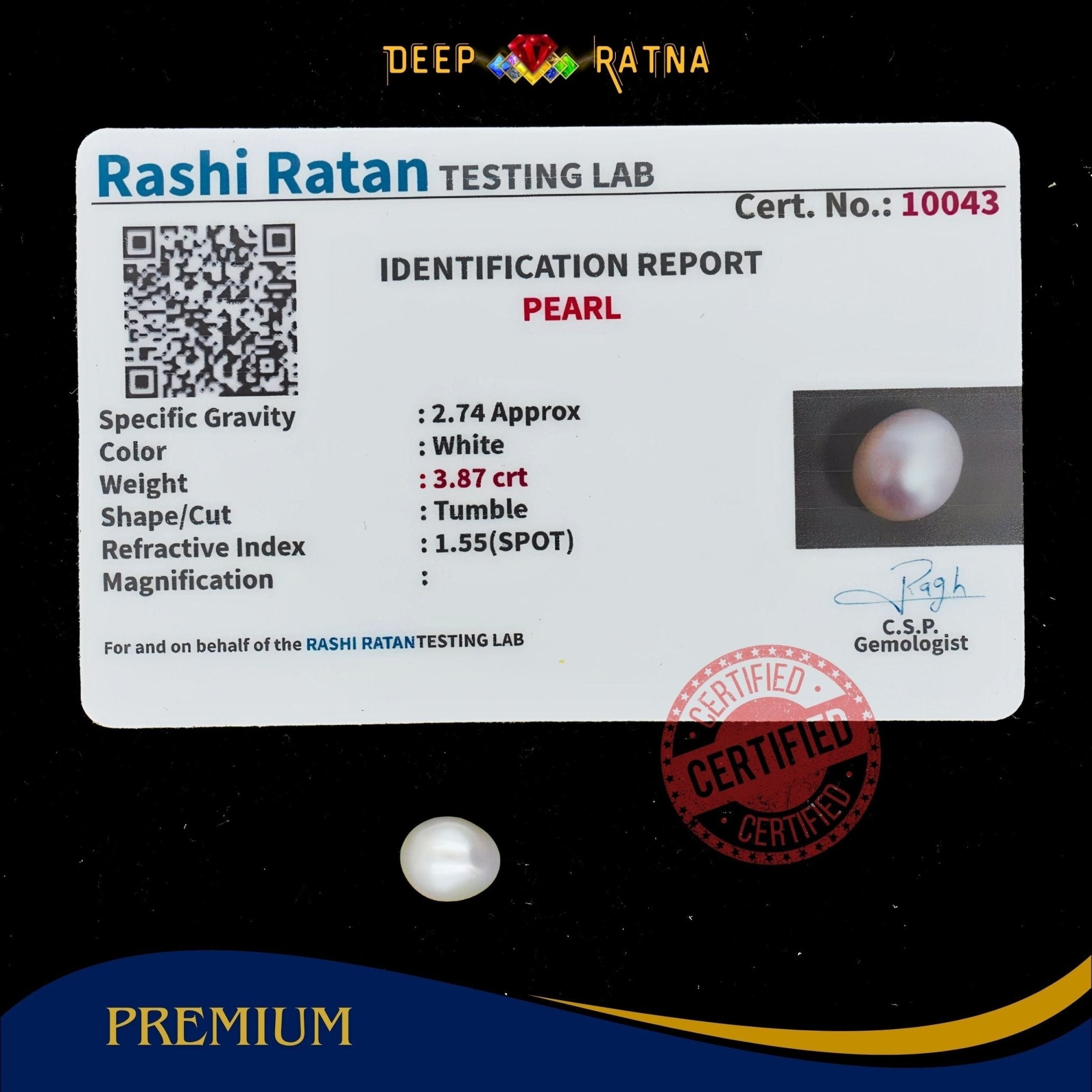 Pearl 3.87 Carat (Keshi) - Deep Ratna