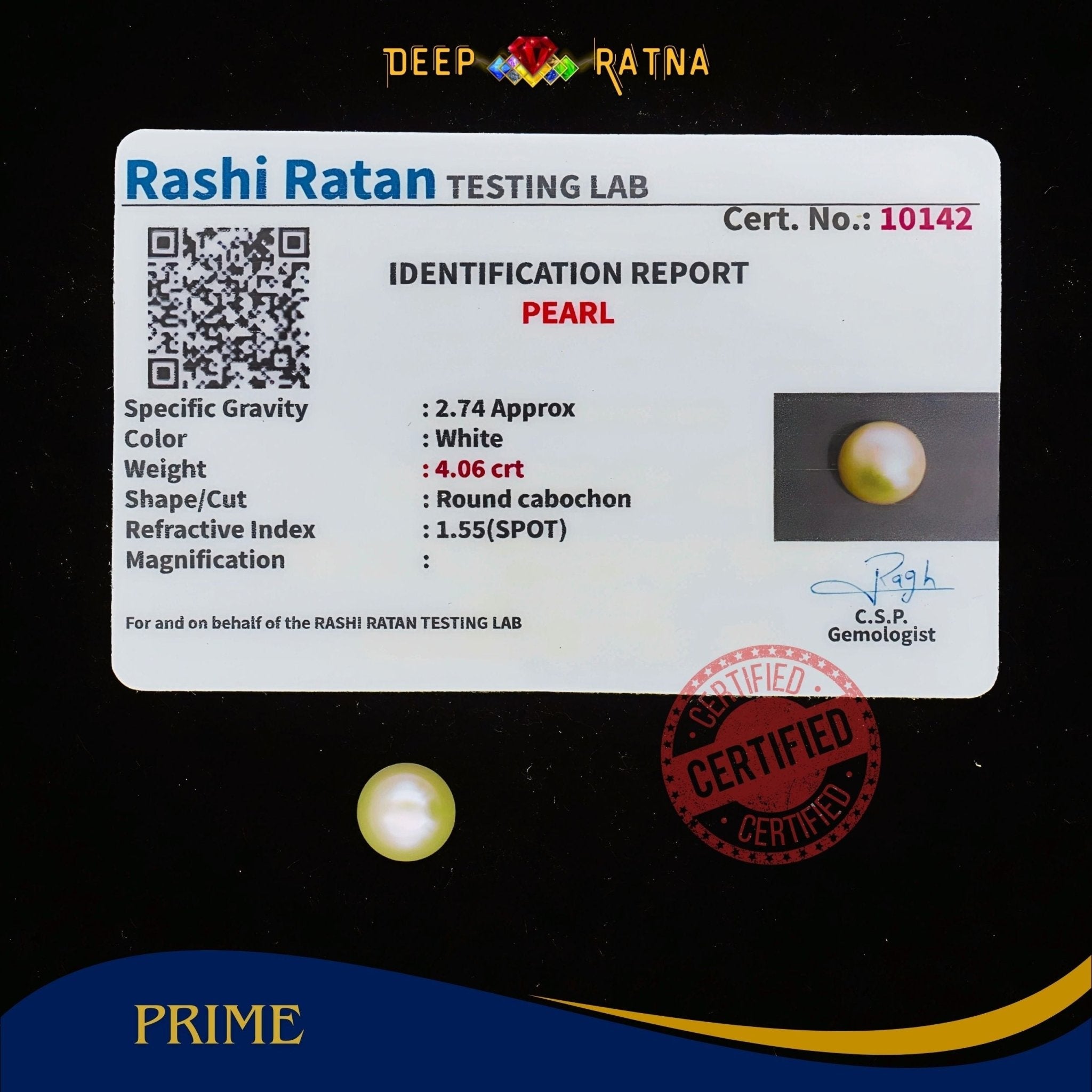 Pearl 4.06 Carat (Fresh water) - Deep Ratna