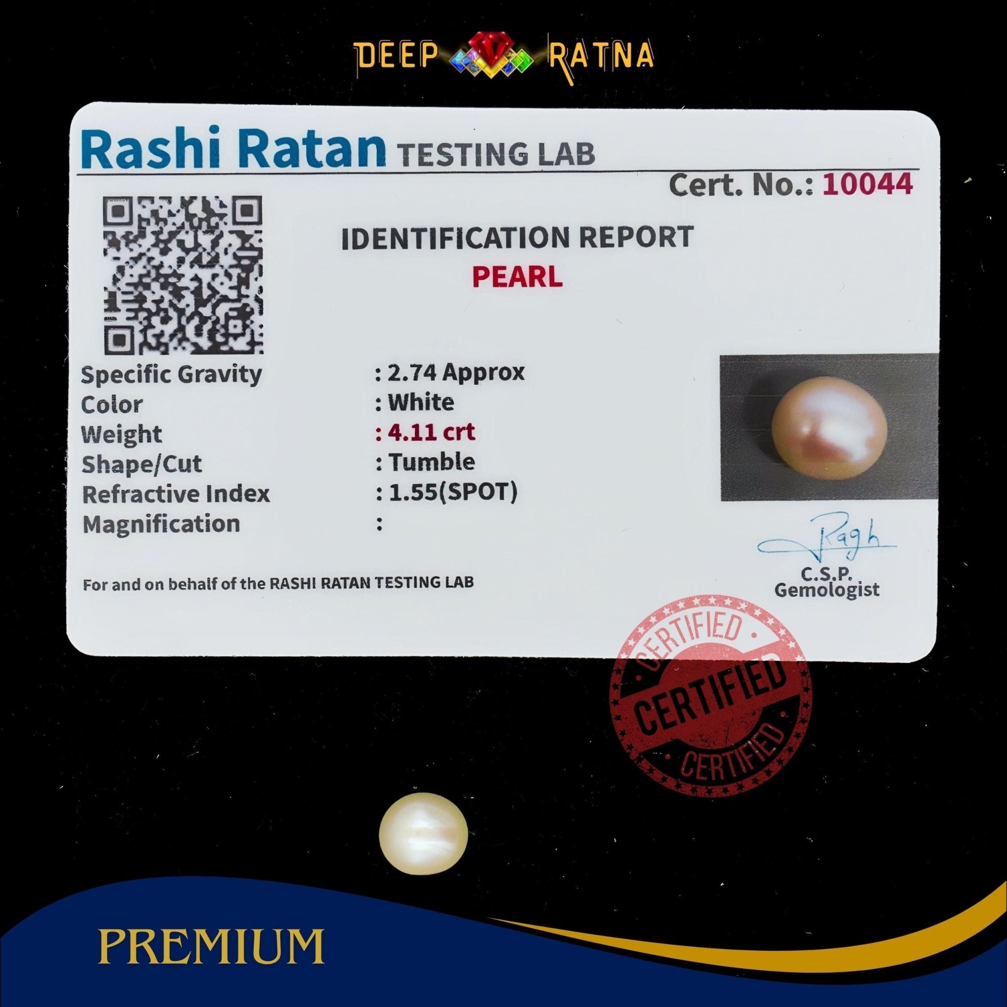 Pearl 4.11 Carat (Keshi) - Deep Ratna