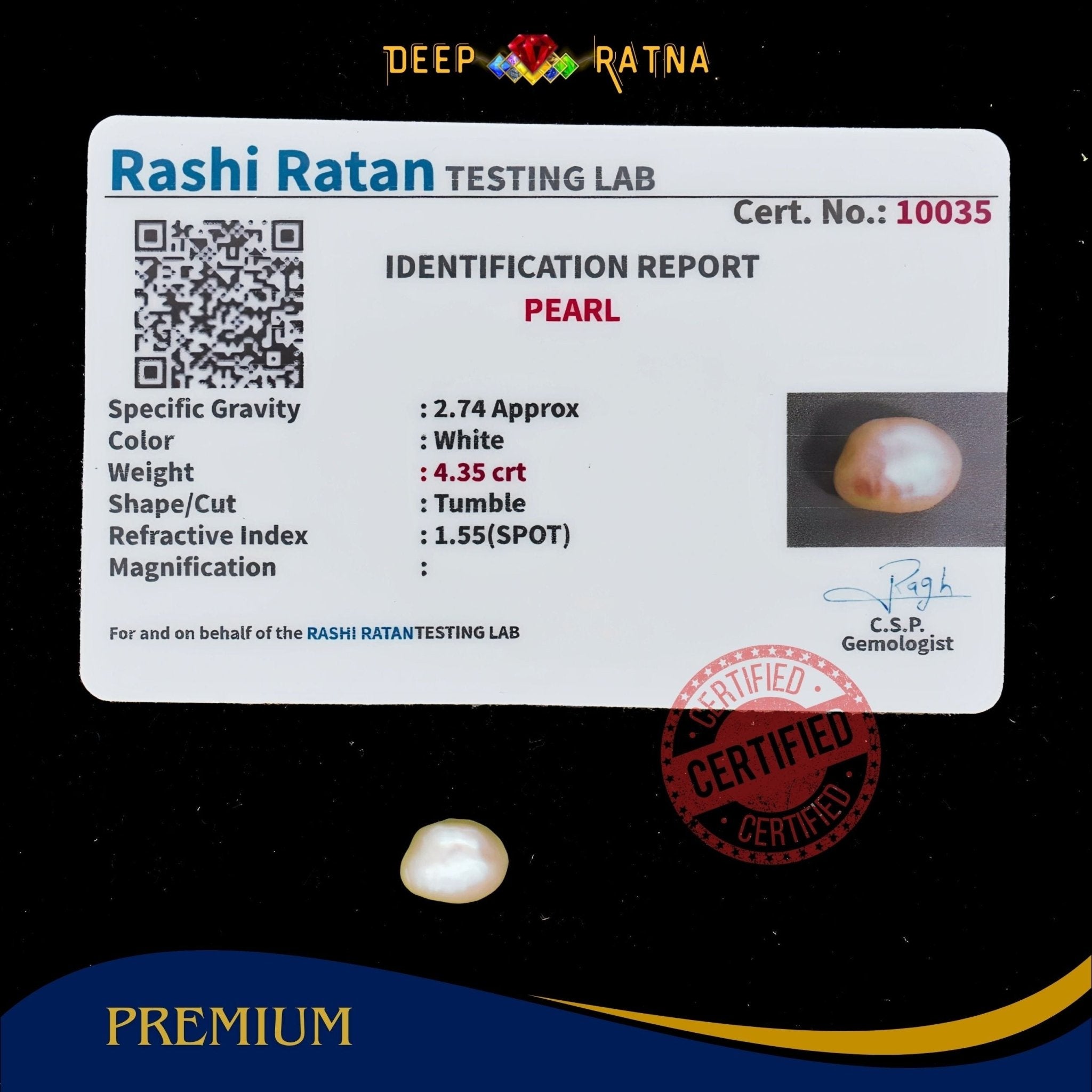 Pearl 4.35 Carat (Keshi) - Deep Ratna
