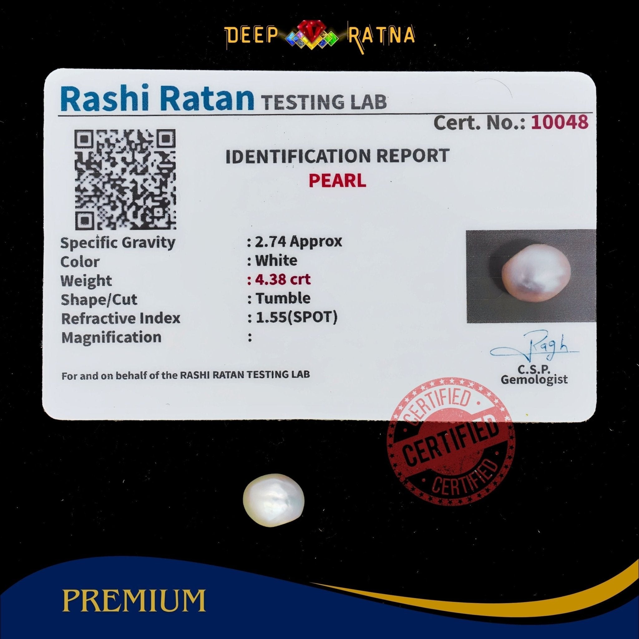 Pearl 4.38 Carat (Keshi) - Deep Ratna