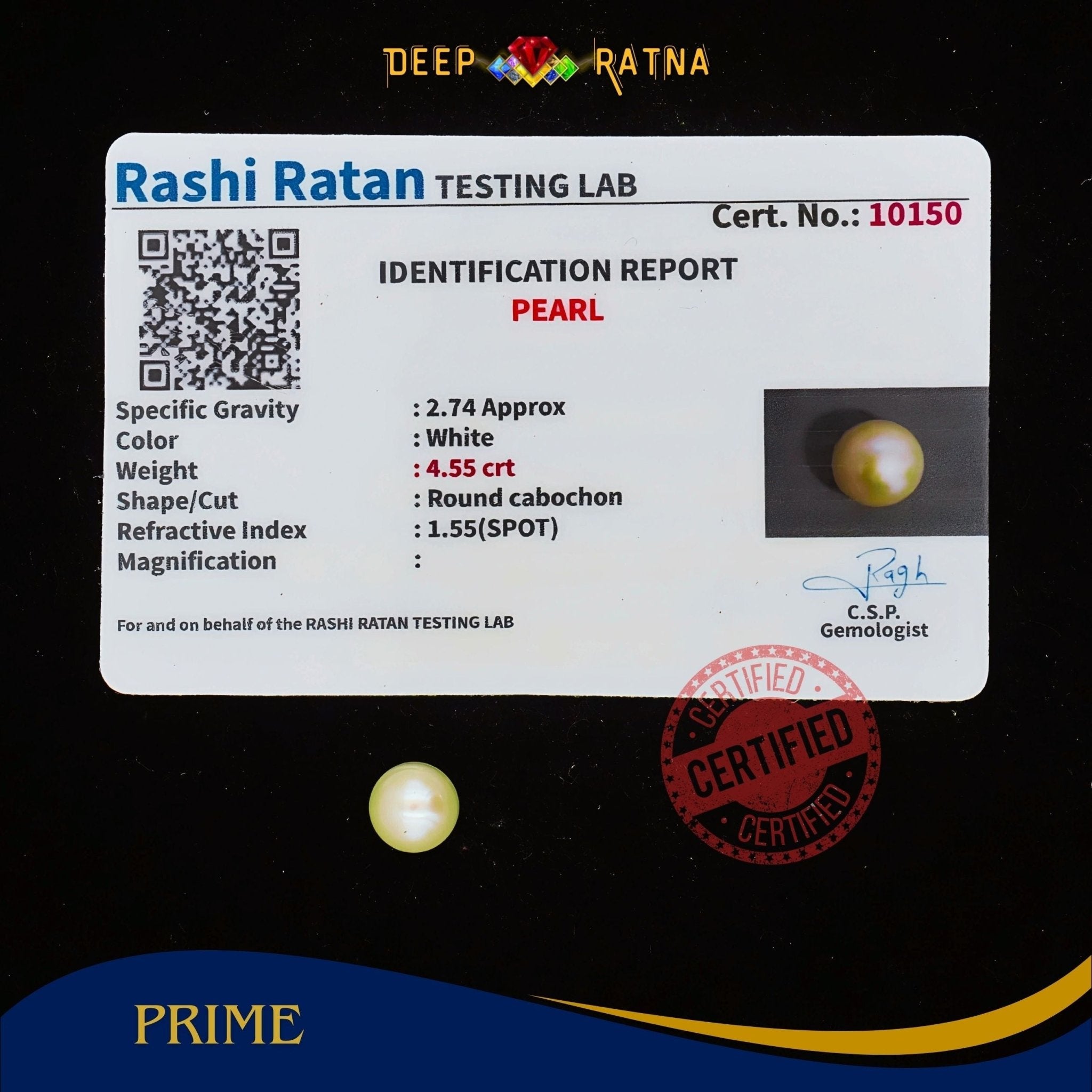Pearl 4.55 Carat (Fresh water) - Deep Ratna