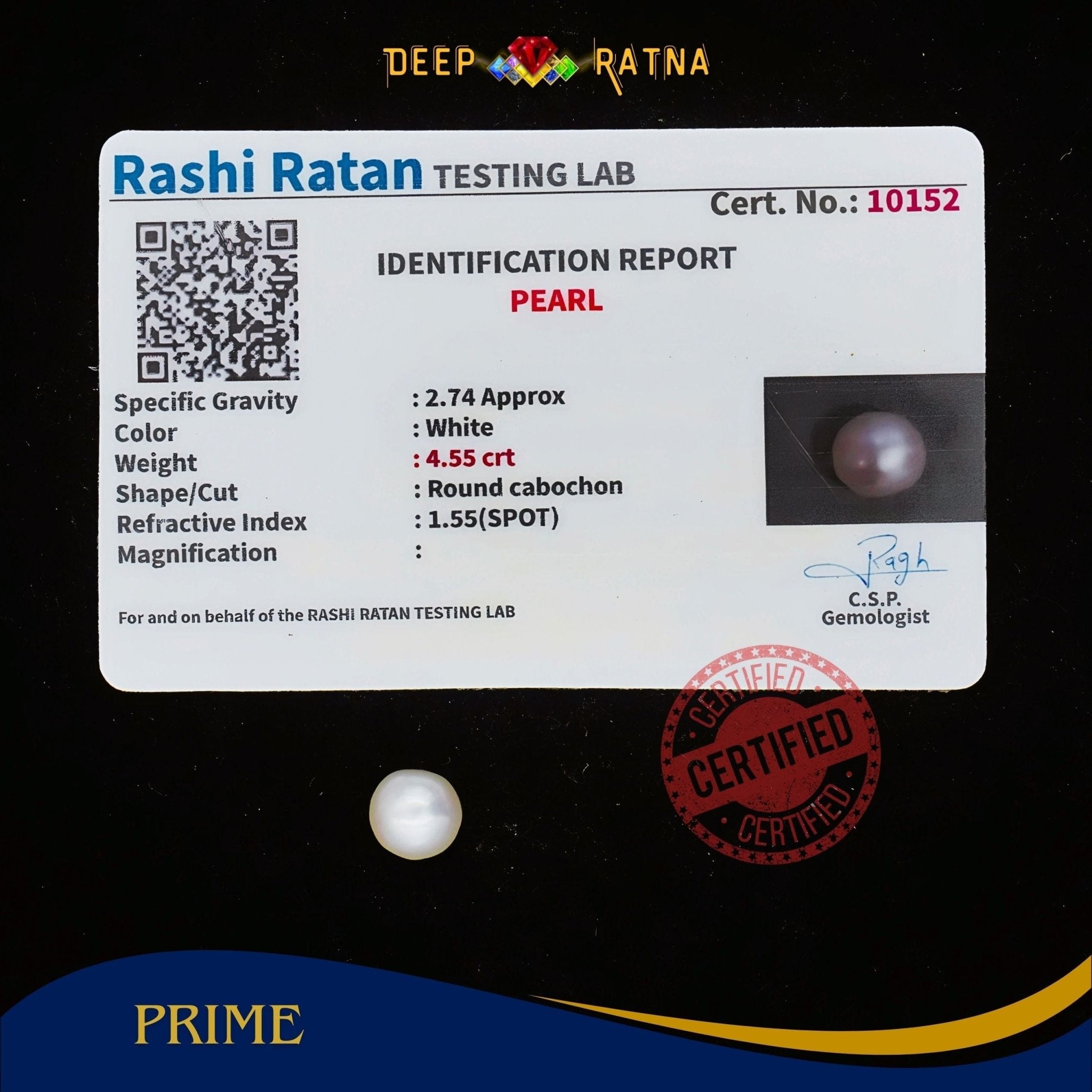 Pearl 4.55 Carat (Fresh water) - Deep Ratna
