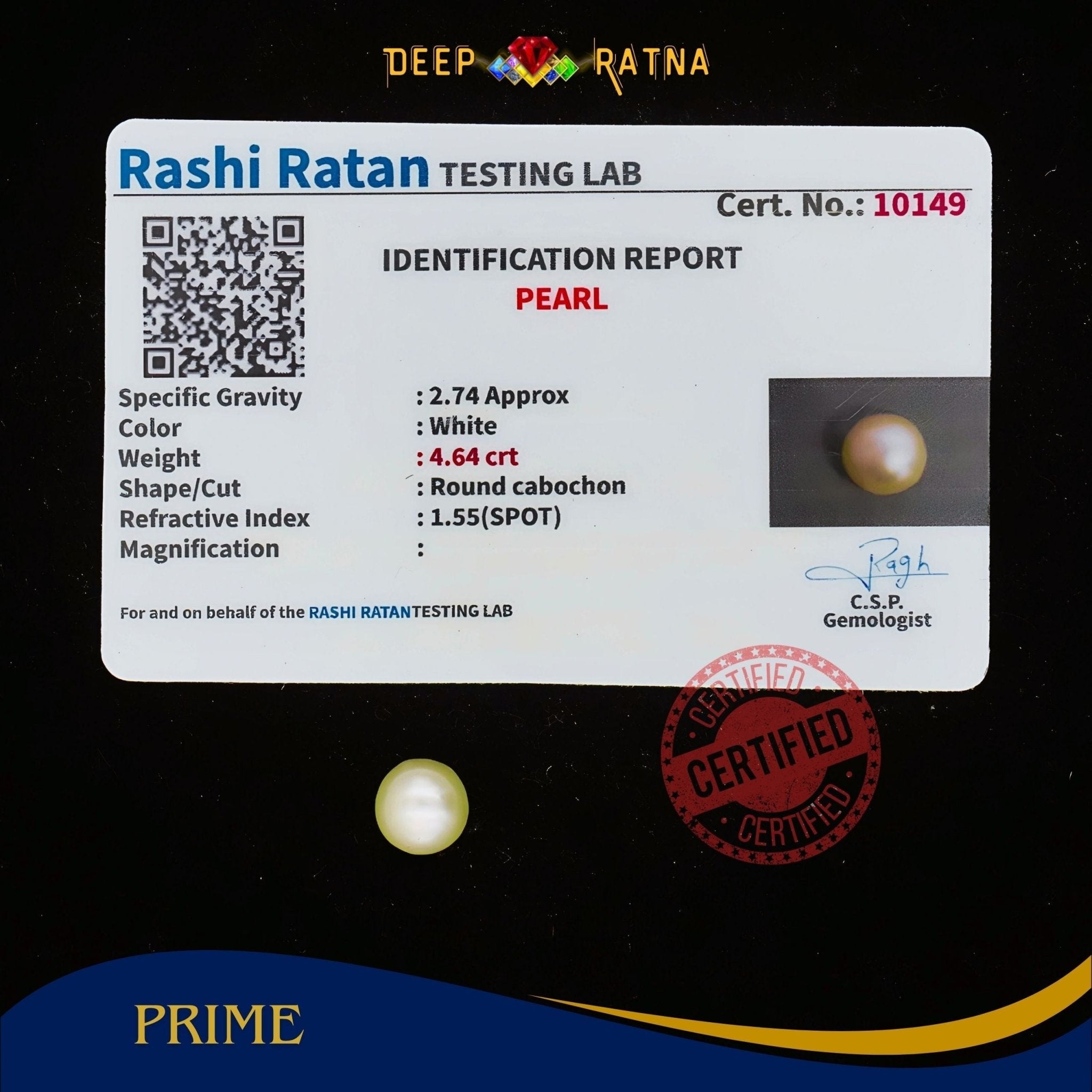 Pearl 4.64 Carat (Fresh water) - Deep Ratna