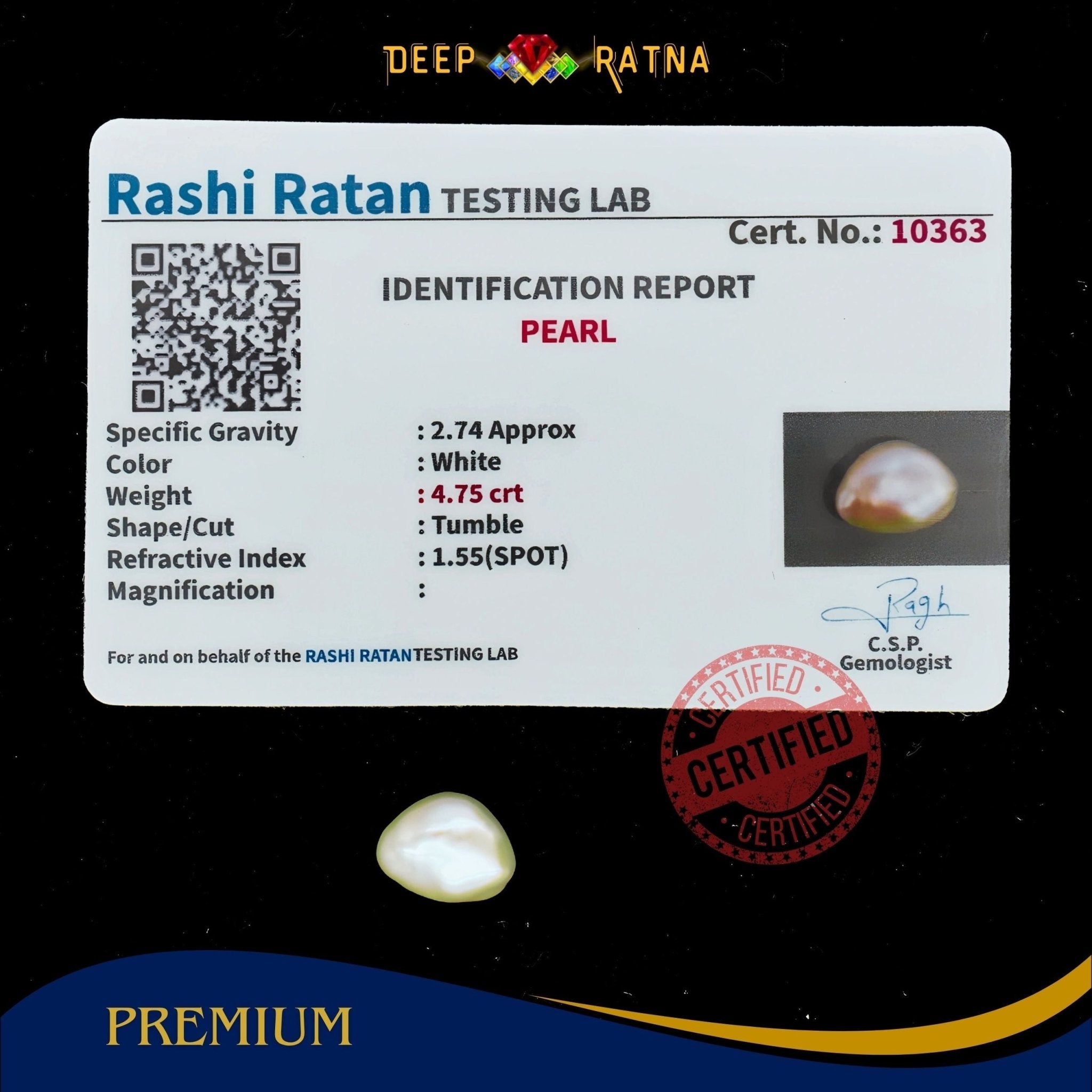 Pearl 4.75 Carat (Keshi) - Deep Ratna