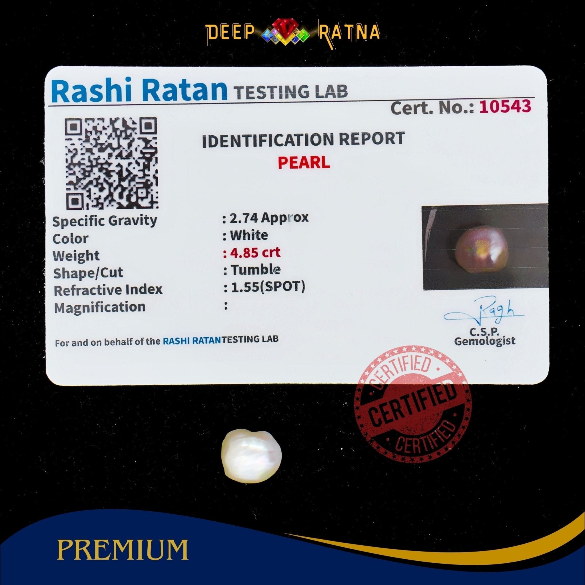 Pearl 4.85 Carat (Keshi) - Deep Ratna