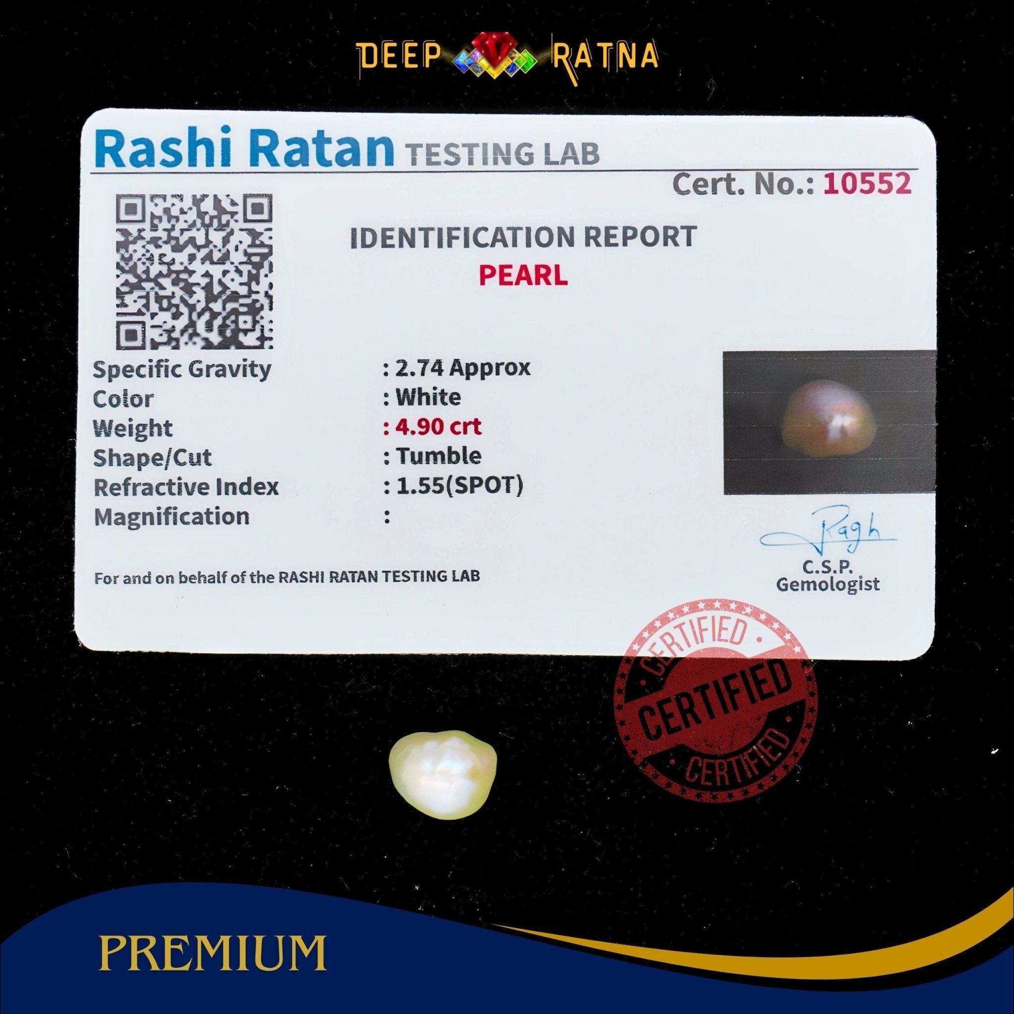 Pearl 4.90 Carat (Keshi) - Deep Ratna