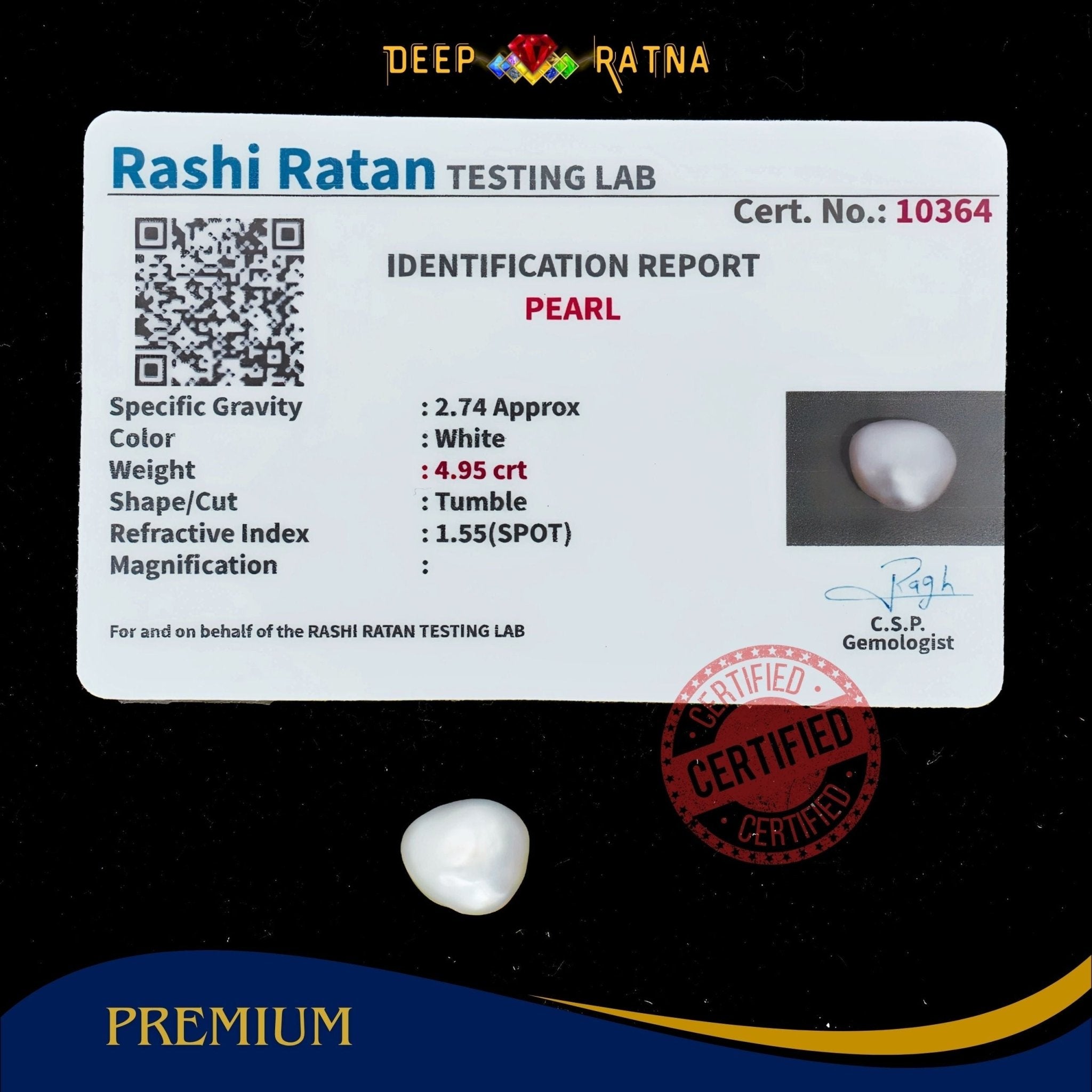Pearl 4.95 Carat (Keshi) - Deep Ratna