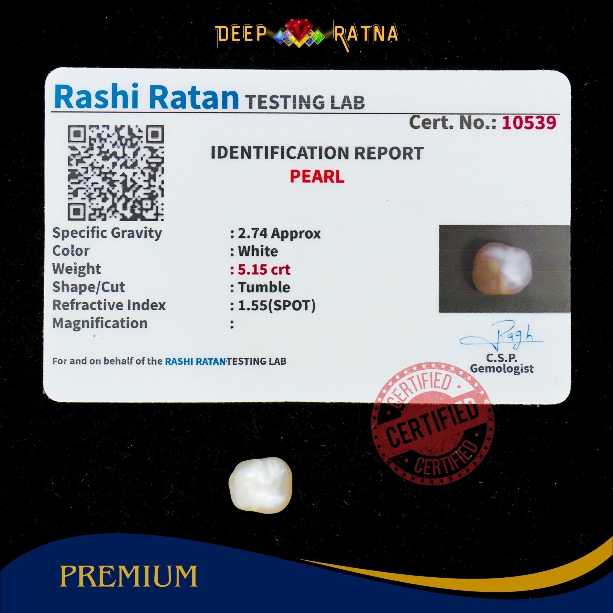 Pearl 5.15 Carat (Keshi) - Deep Ratna