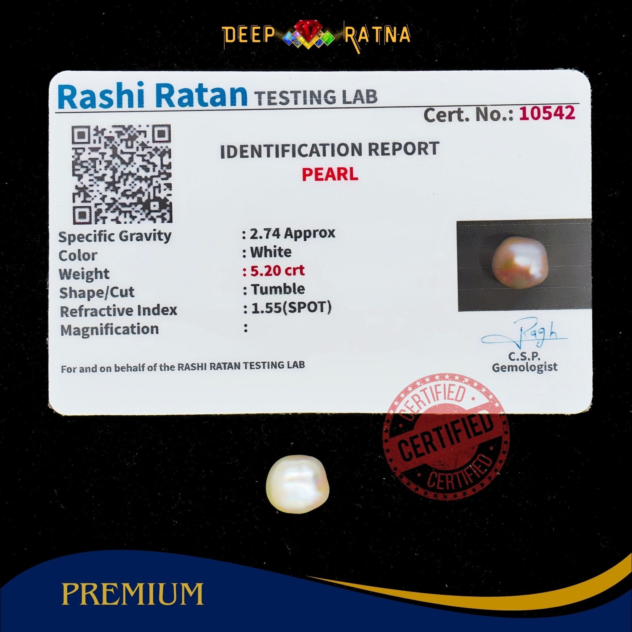 Pearl 5.20 Carat (Keshi) - Deep Ratna