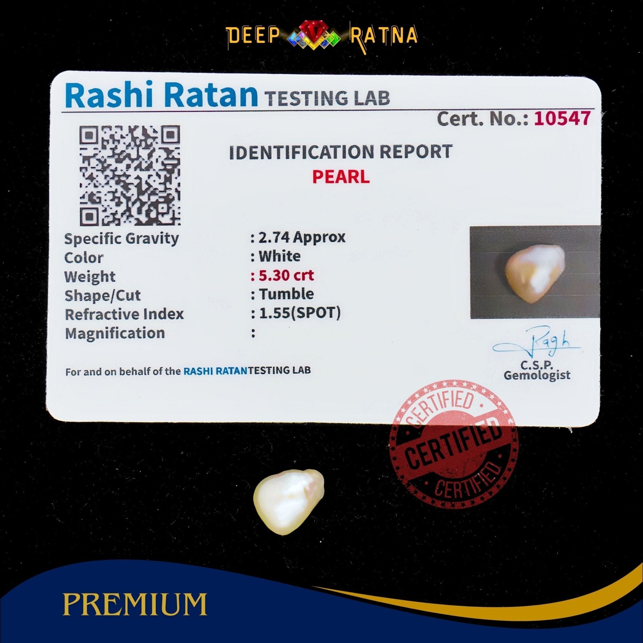 Pearl 5.30 Carat (Keshi) - Deep Ratna