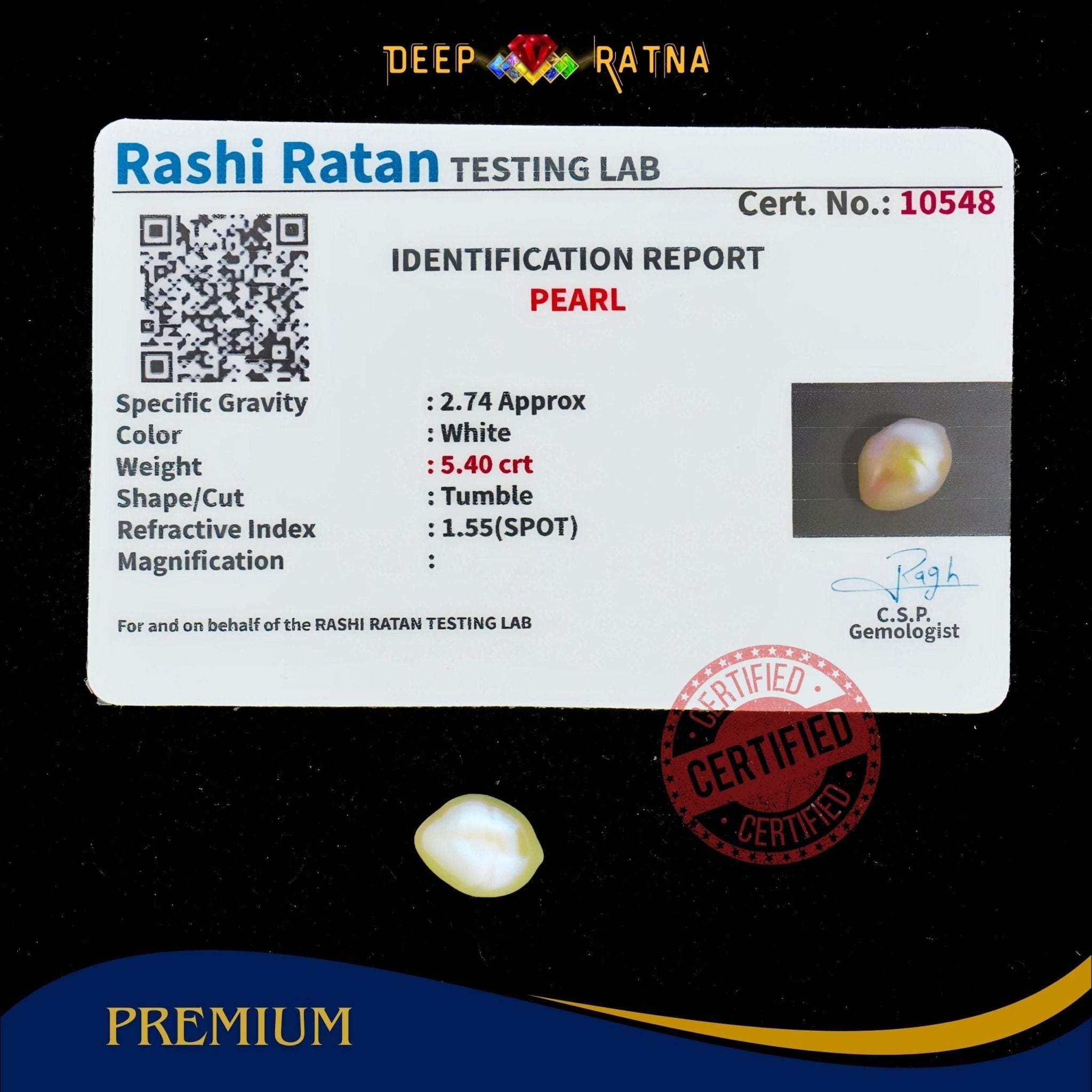 Pearl 5.40 Carat (Keshi) - Deep Ratna