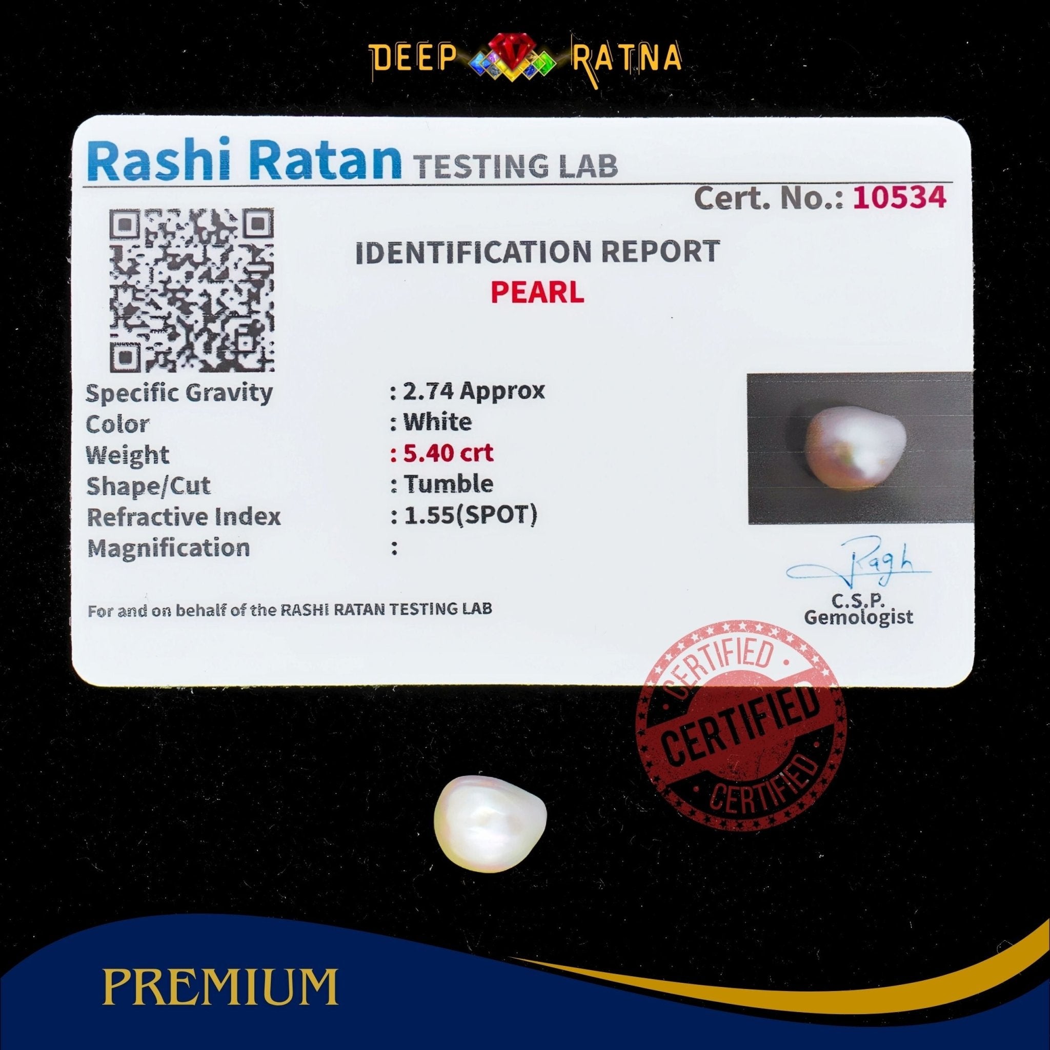 Pearl 5.40 Carat (Keshi) - Deep Ratna