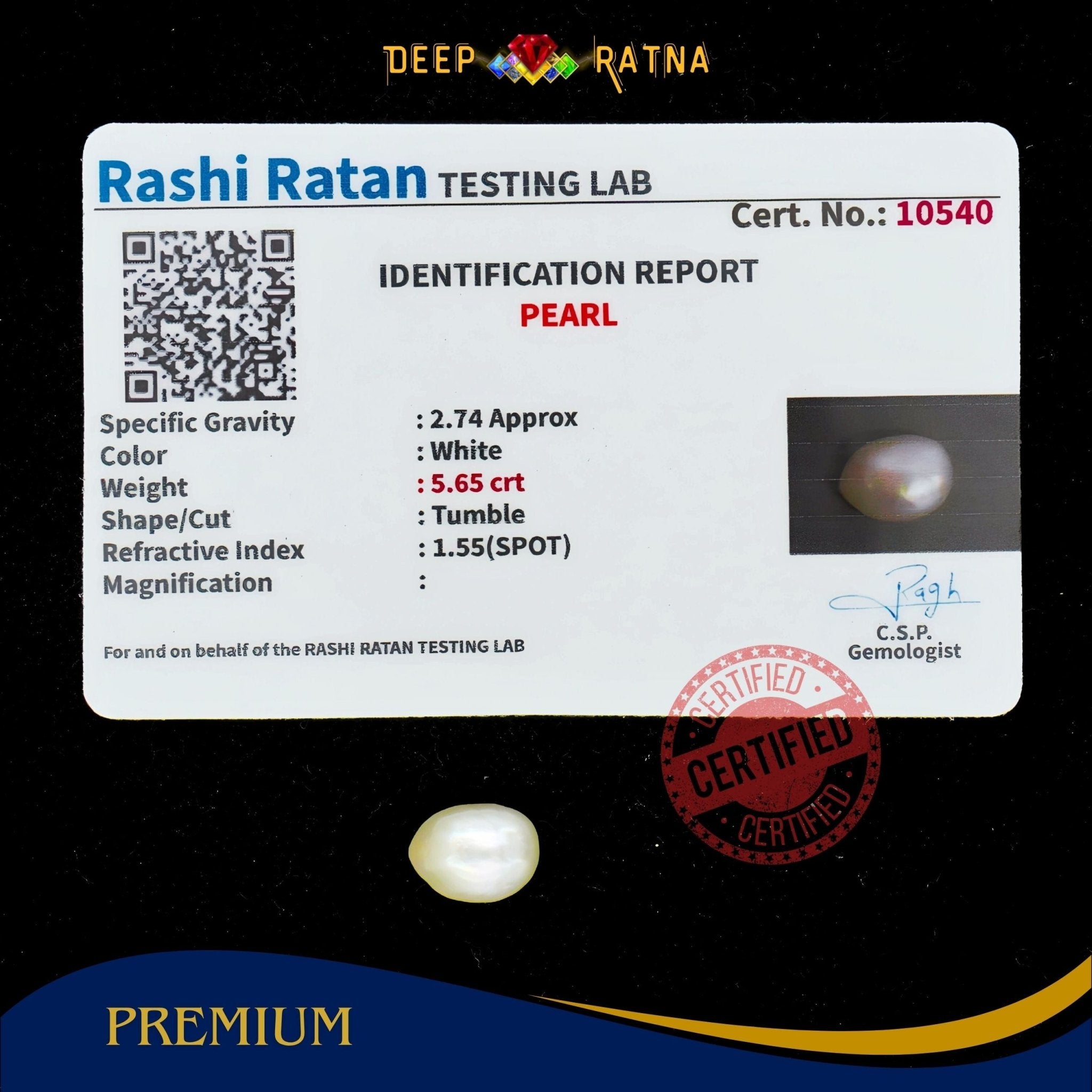 Pearl 5.65 Carat (Keshi) - Deep Ratna