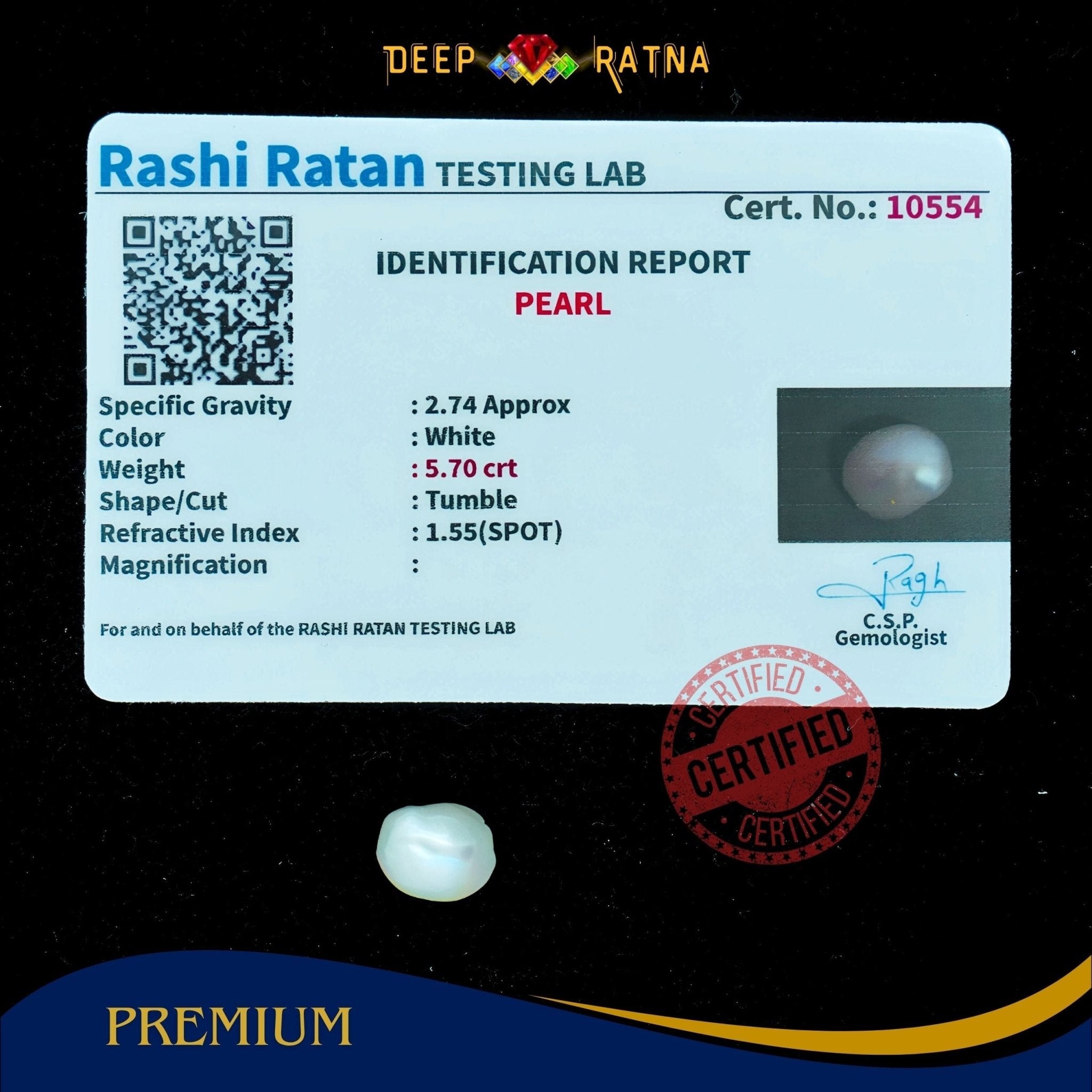 Pearl 5.70 Carat (Keshi) - Deep Ratna