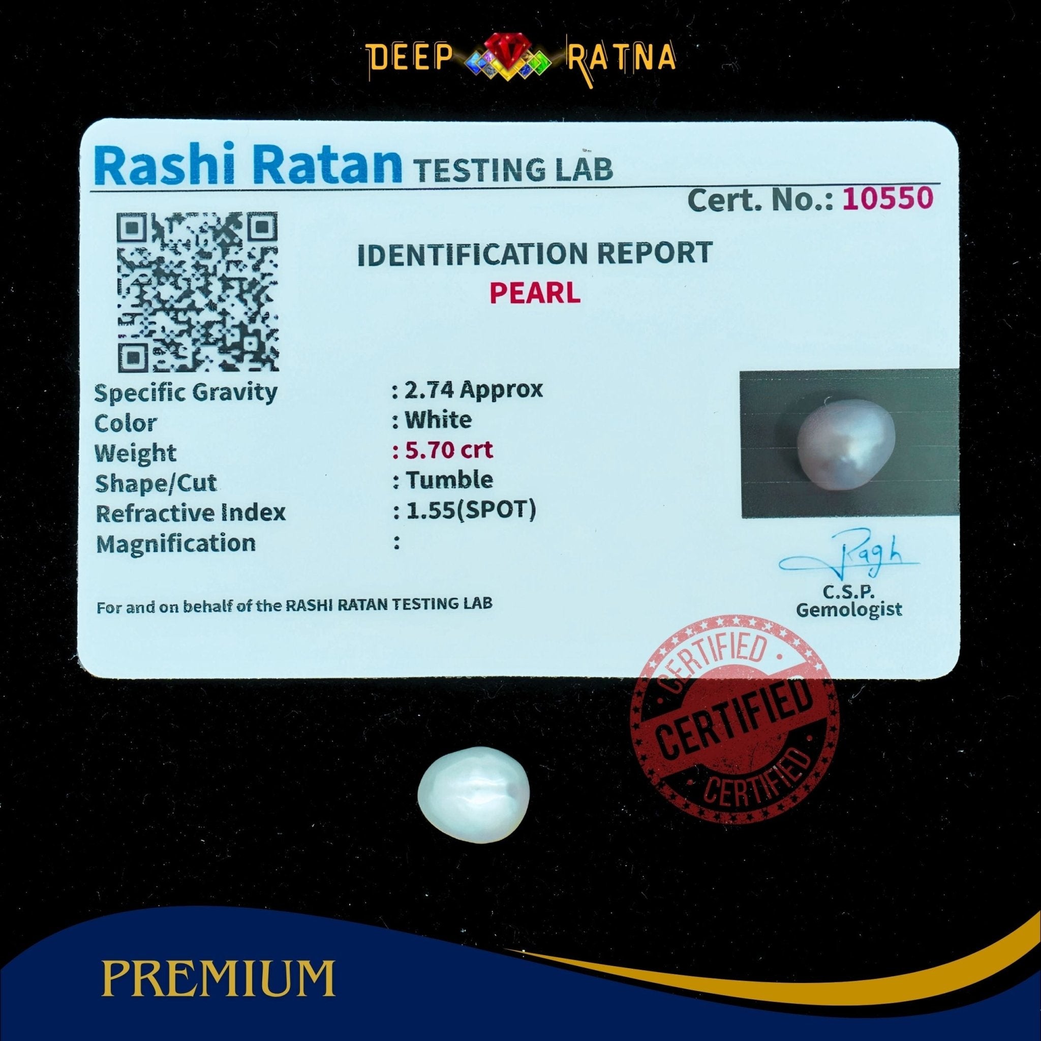Pearl 5.70 Carat (Keshi) - Deep Ratna