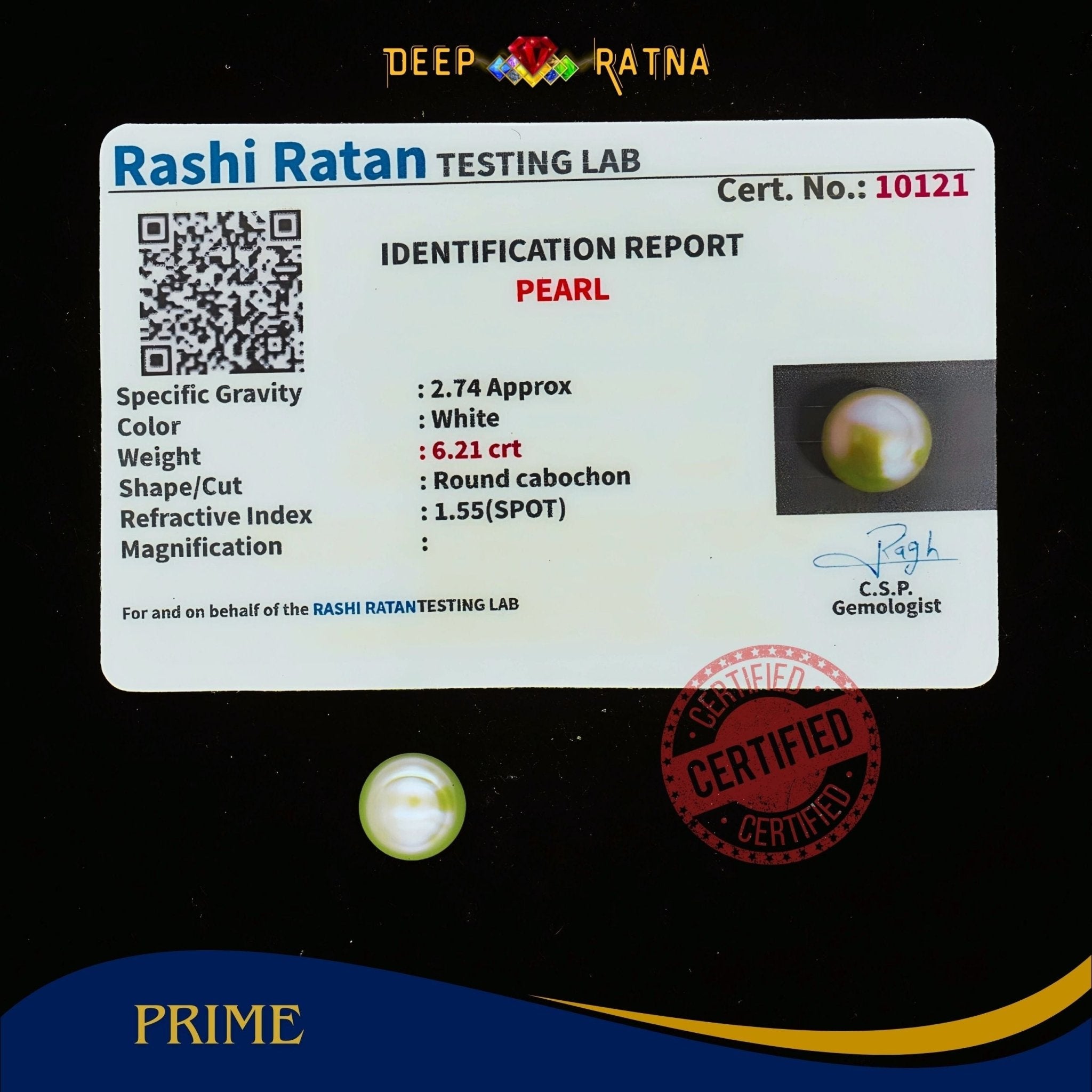 Pearl 6.21 Carat (Fresh water) - Deep Ratna