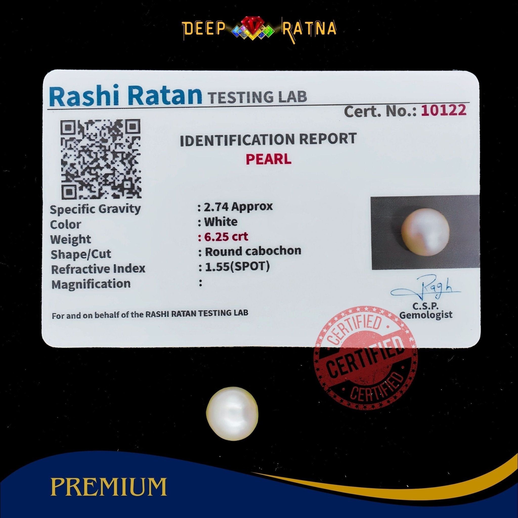 Pearl 6.25 Carat (Keshi) - Deep Ratna