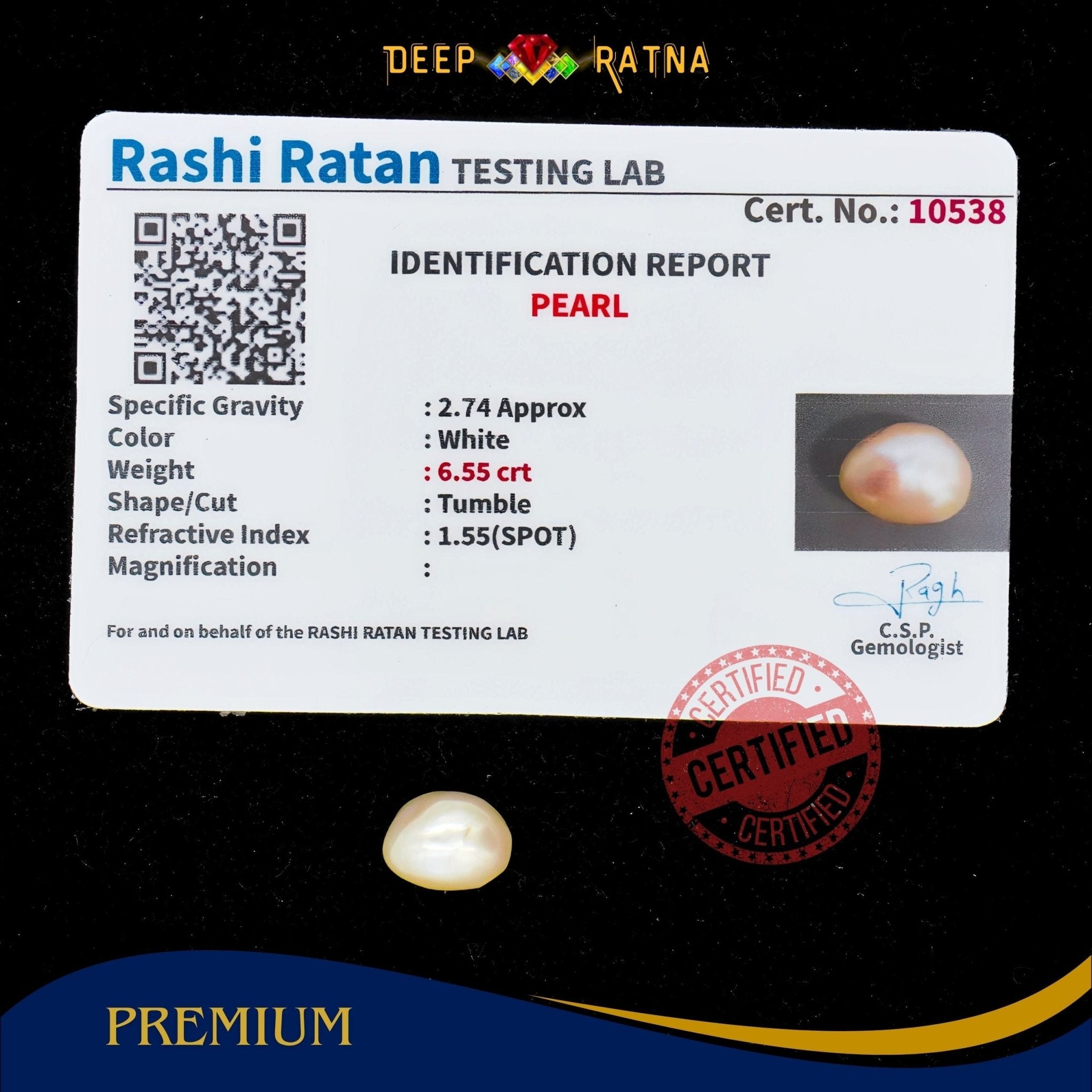Pearl 6.55 Carat (Keshi) - Deep Ratna
