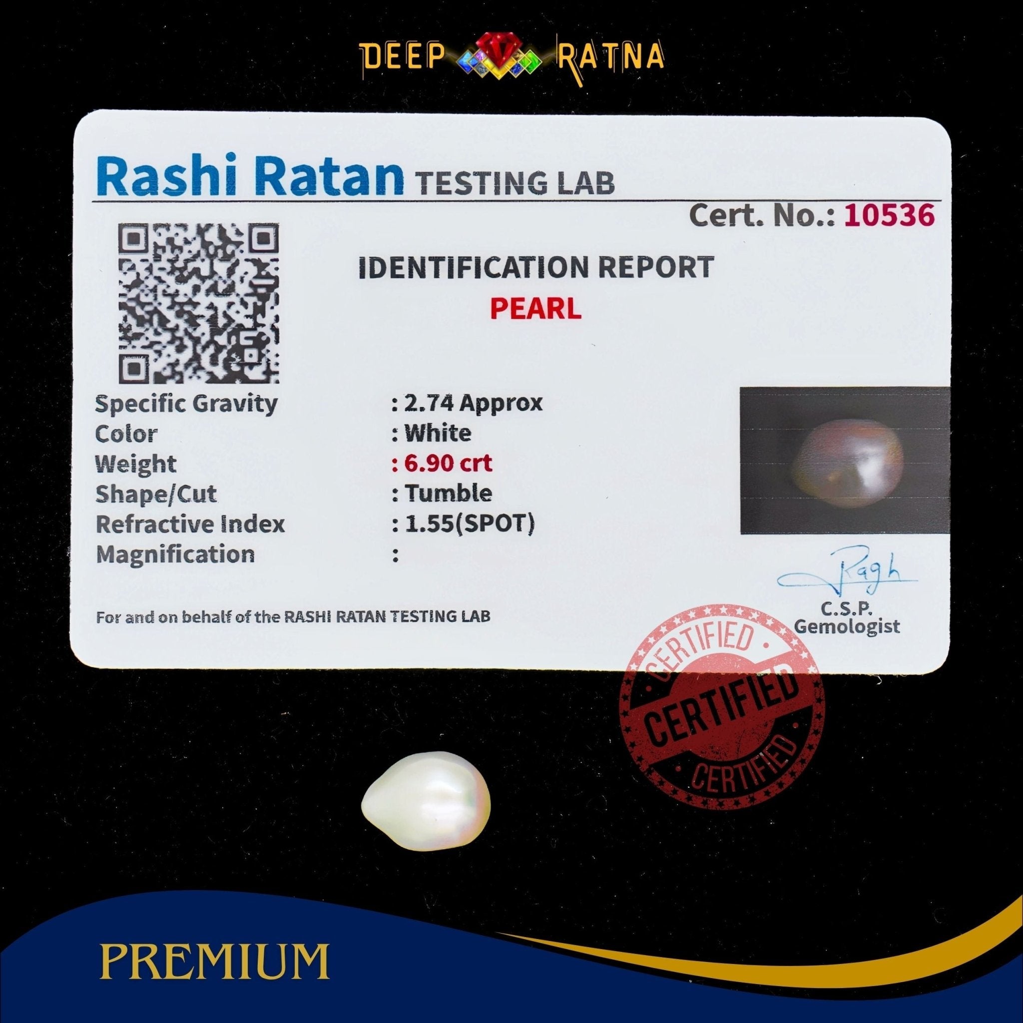Pearl 6.90 Carat (Keshi) - Deep Ratna