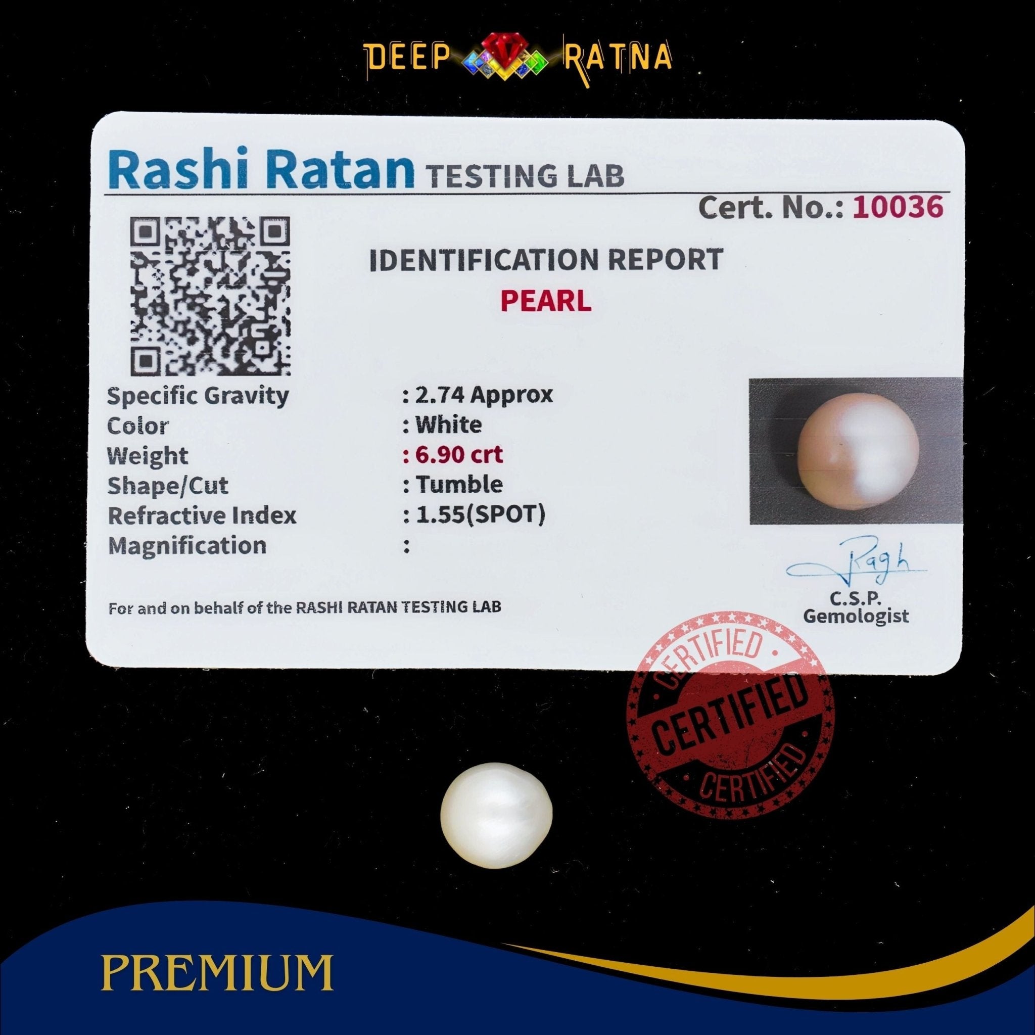 Pearl 6.90 Carat (Keshi) - Deep Ratna