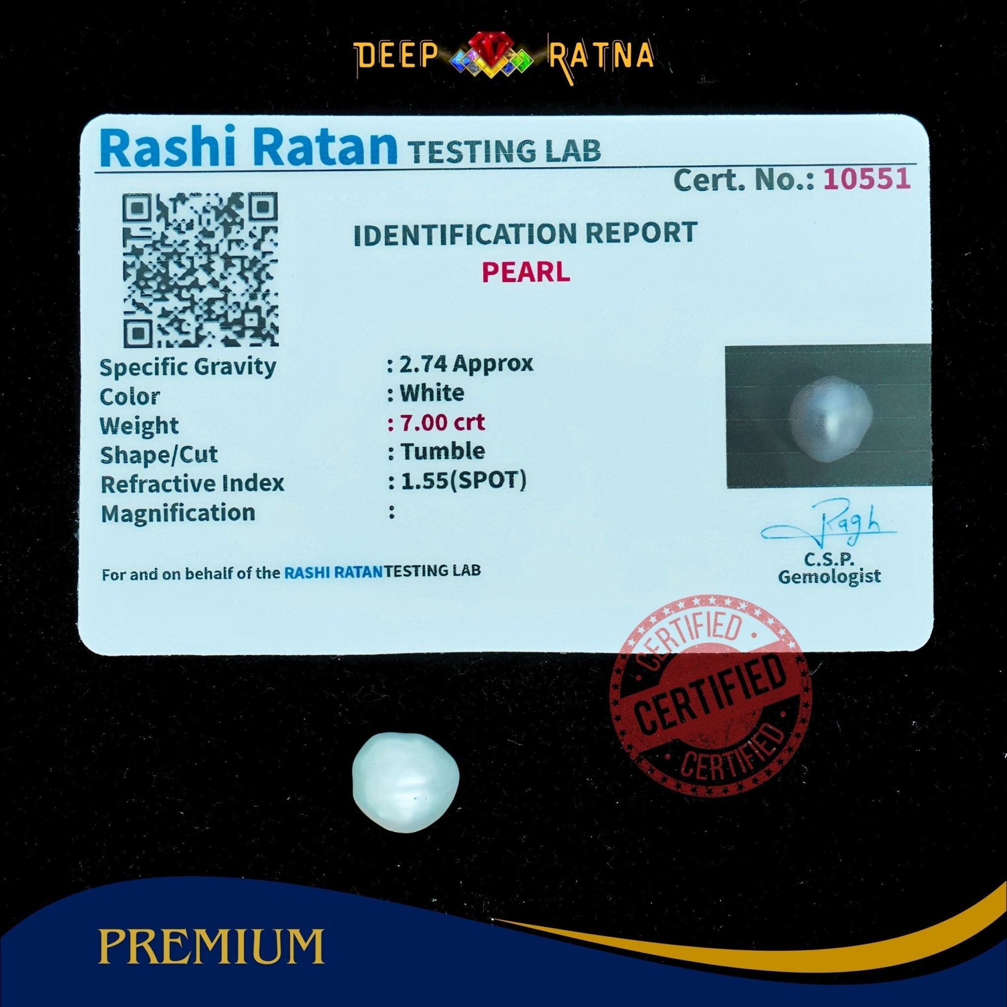 Pearl 7 Carat (Keshi) - Deep Ratna
