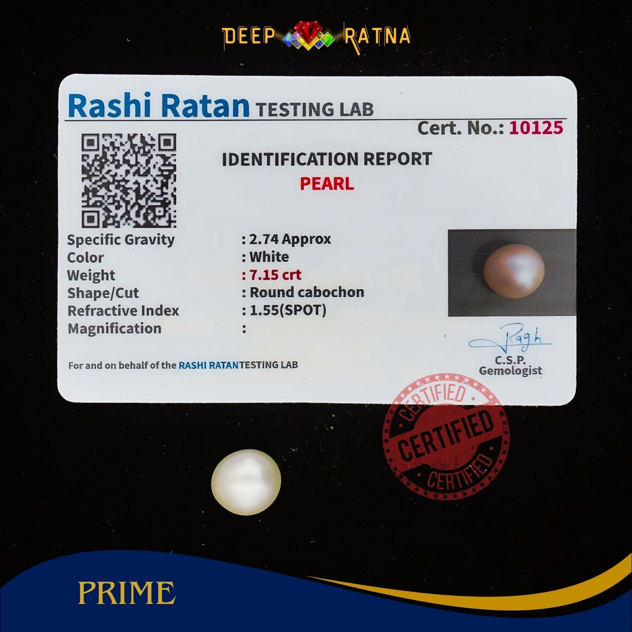 Pearl 7.15 Carat (Fresh water) - Deep Ratna
