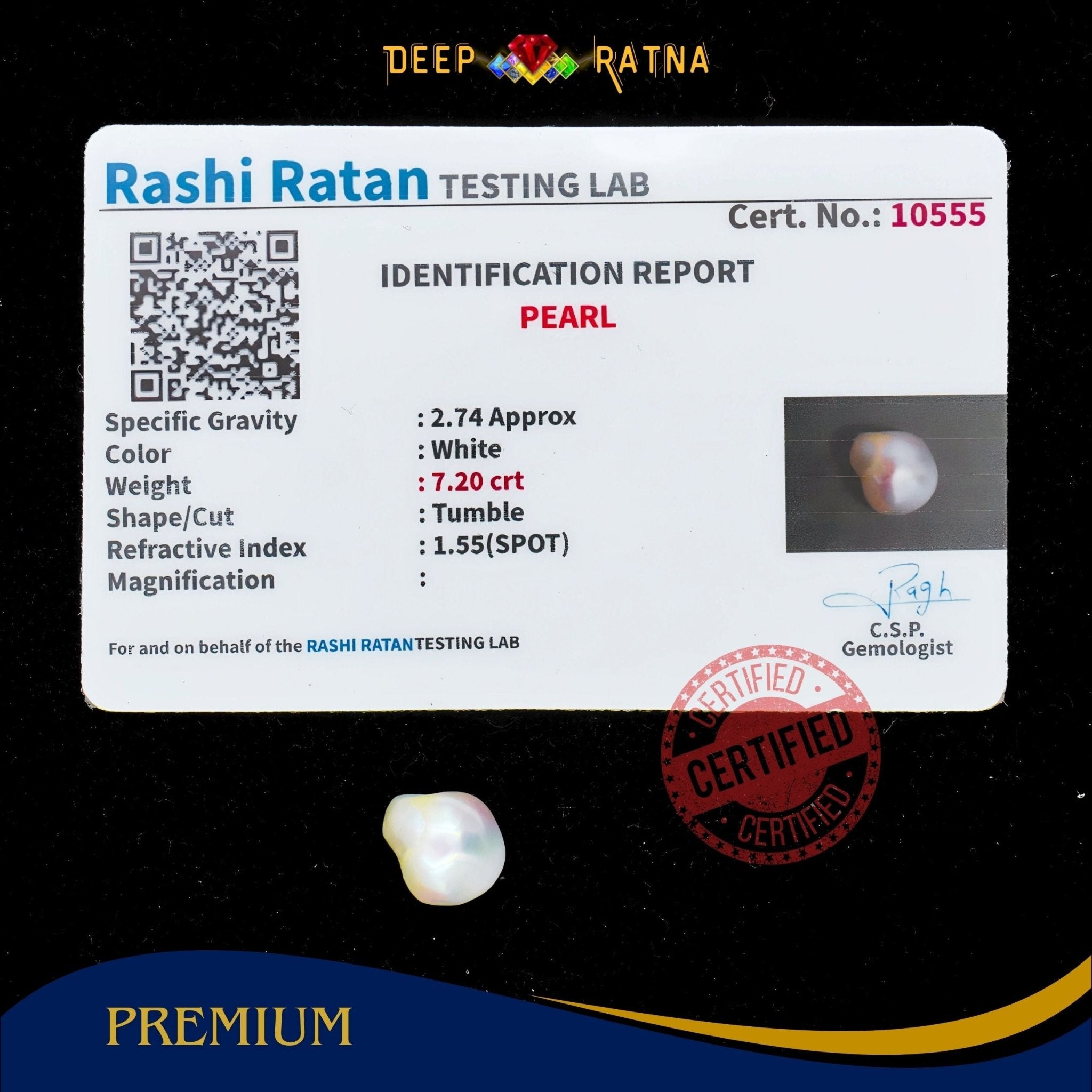 Pearl 7.20 Carat (Keshi) - Deep Ratna